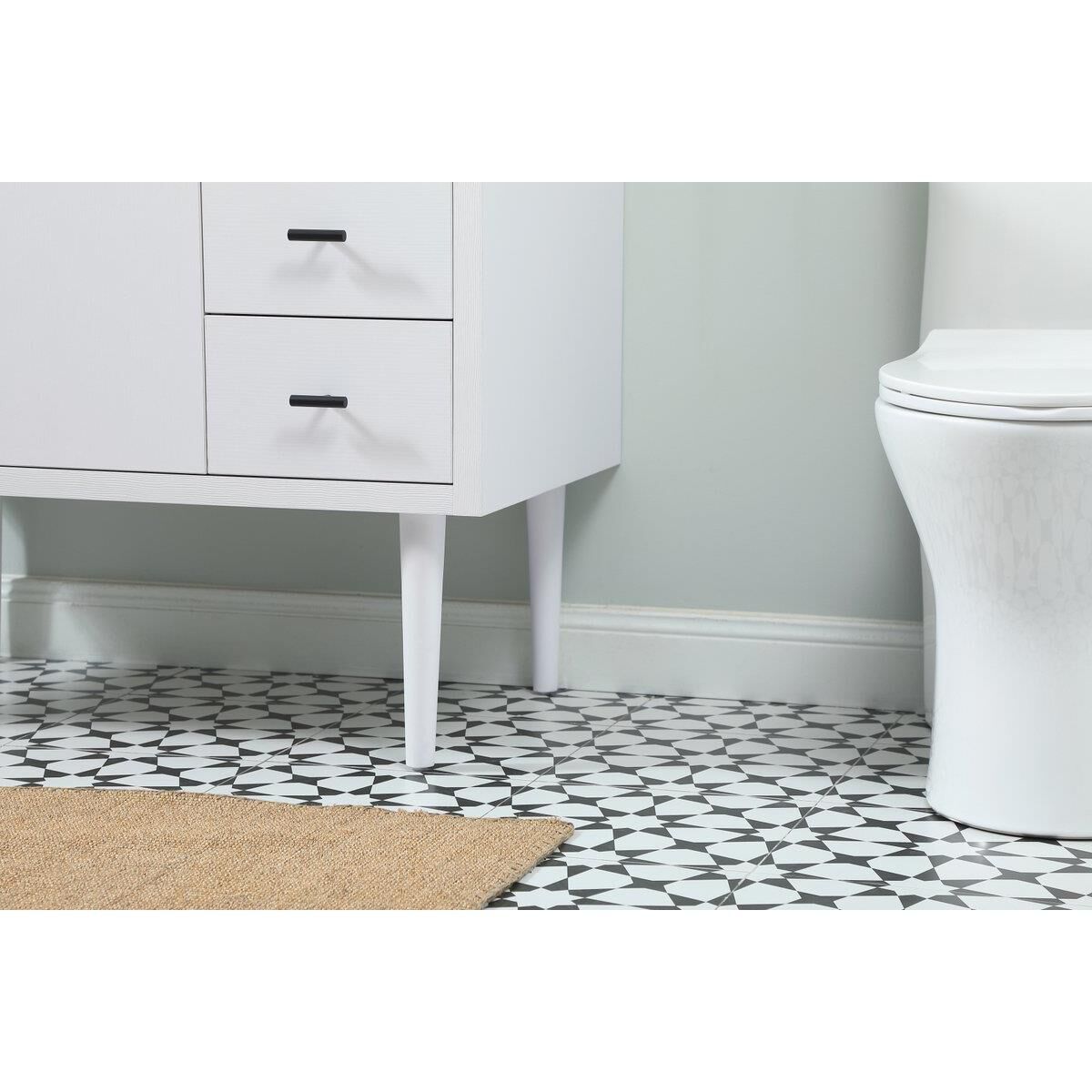 Shown in White finish and Backsplash accent