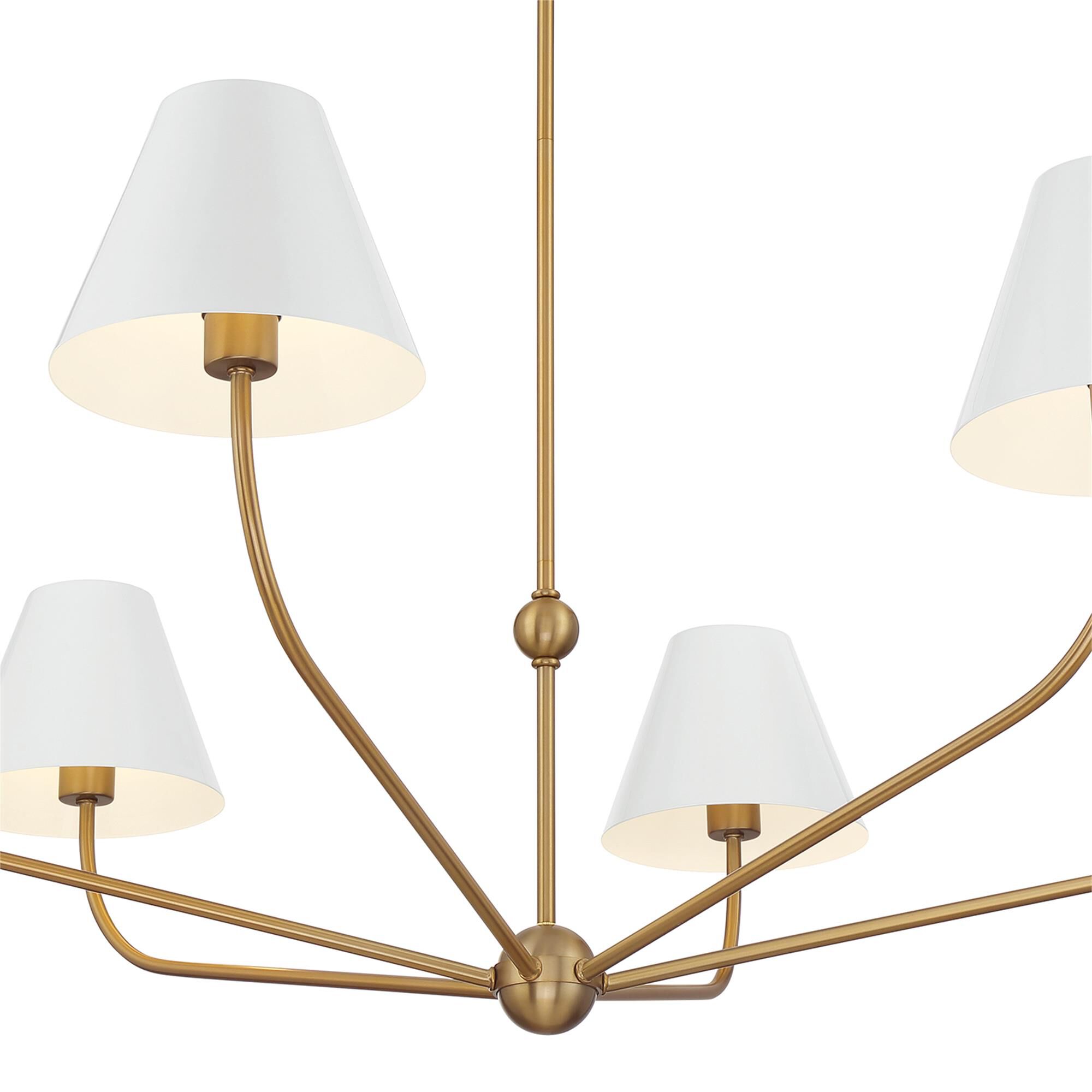 Shown in Vibrant Gold and White finish and Steel shade