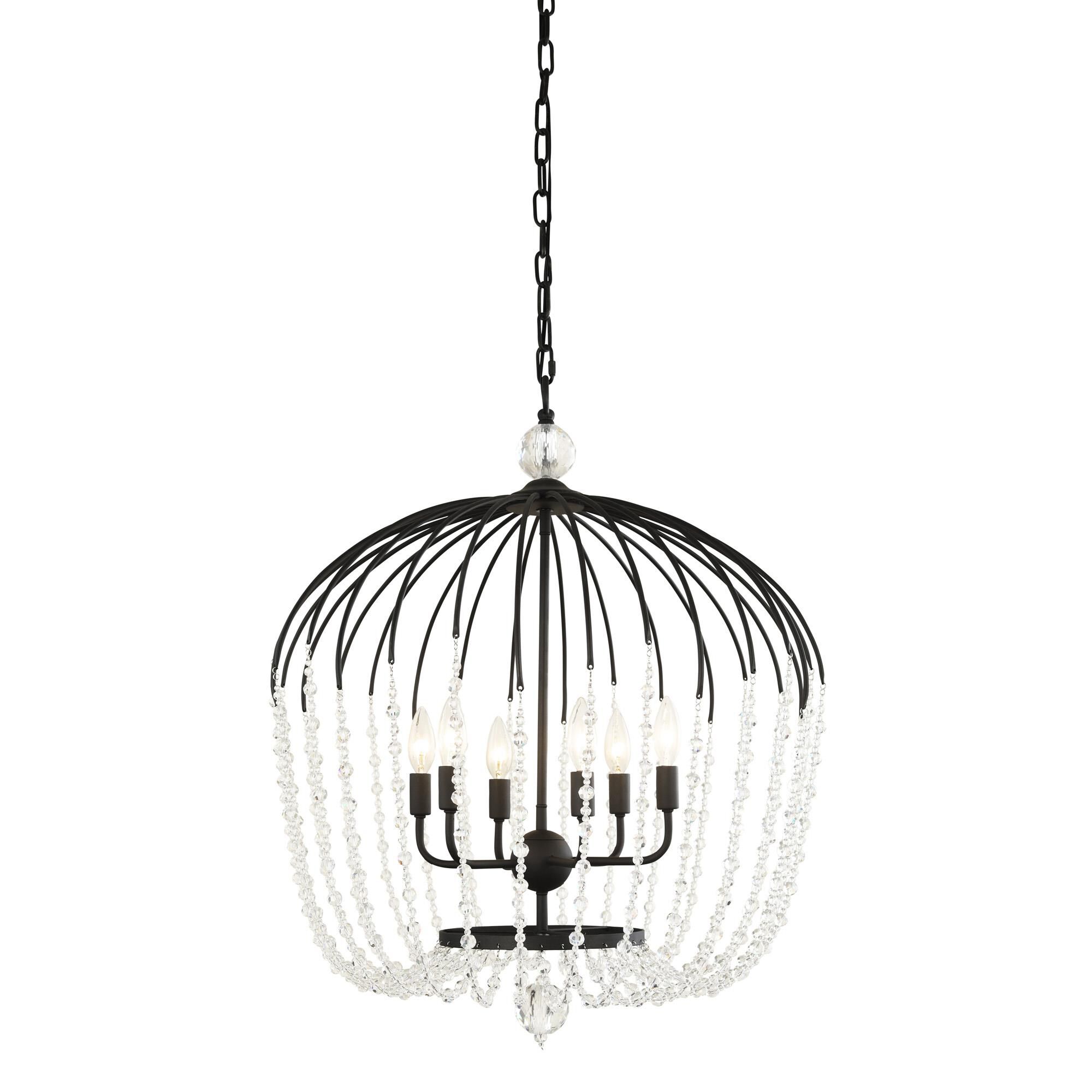 Shown in Matte Black finish and Crystals glass