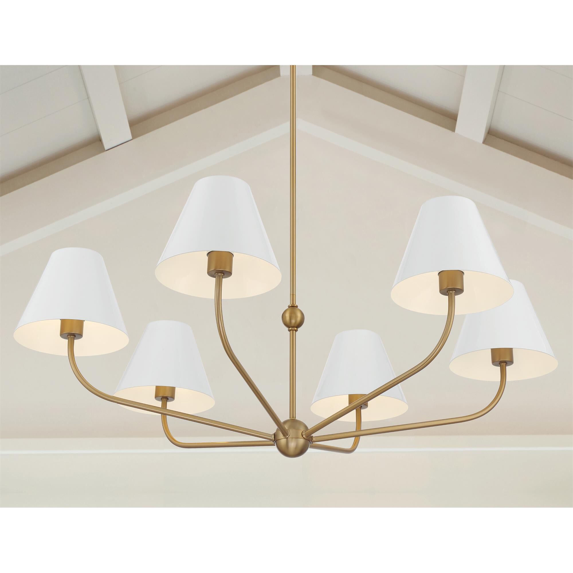 Shown in Vibrant Gold and White finish and Steel shade