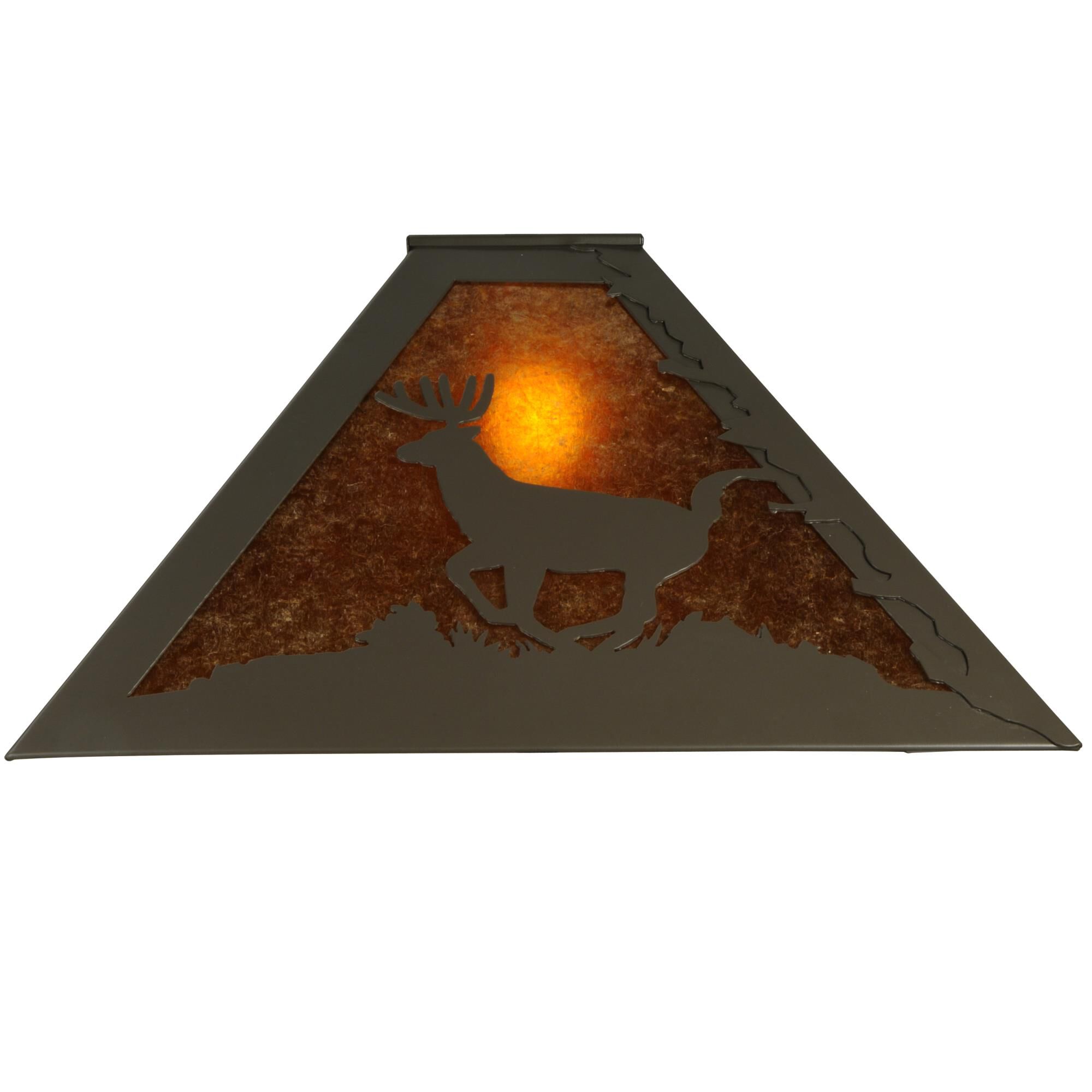 Shown in Timeless Bronze finish and Amber Mica glass