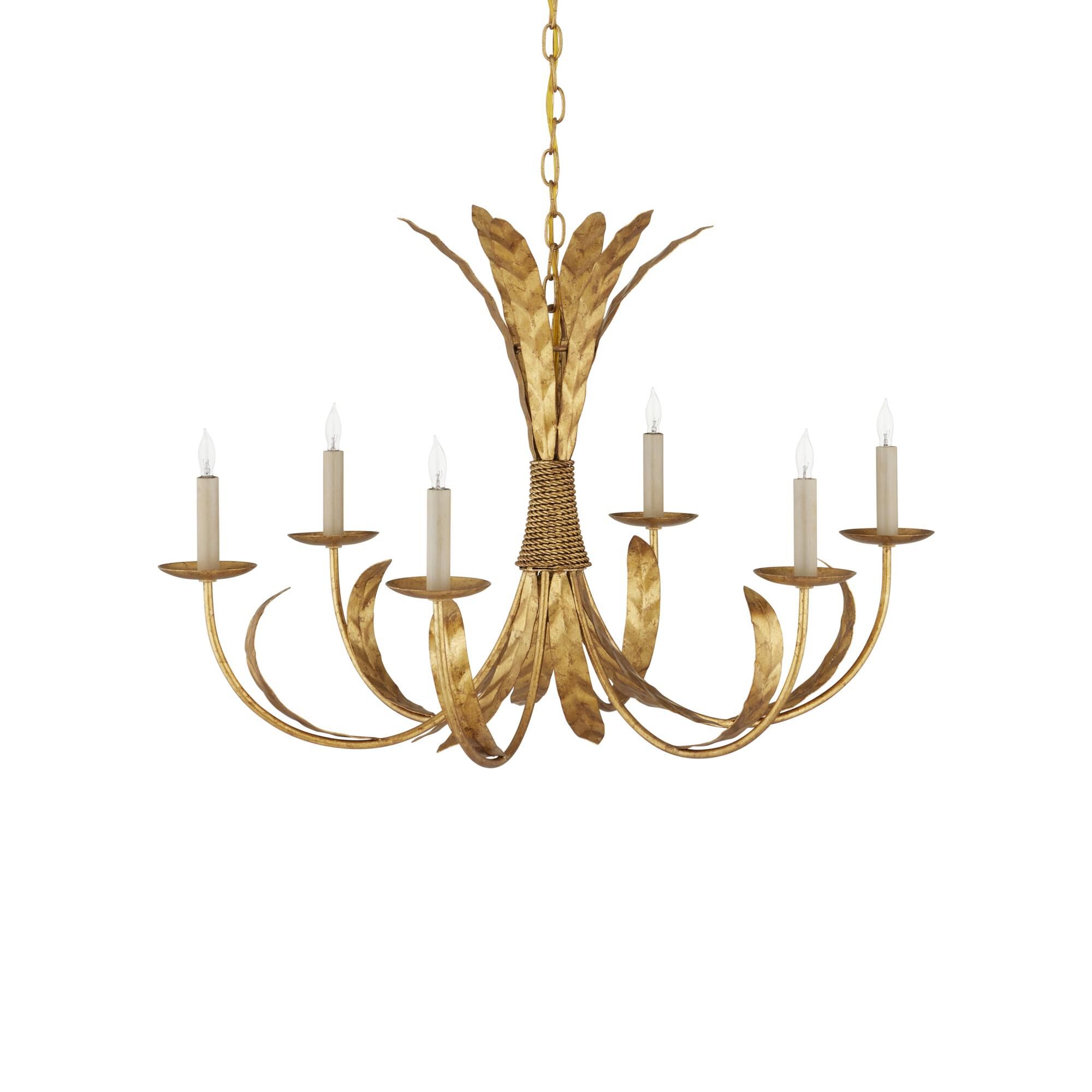 Bette 33 Inch 6 Light Chandelier by Currey and Company