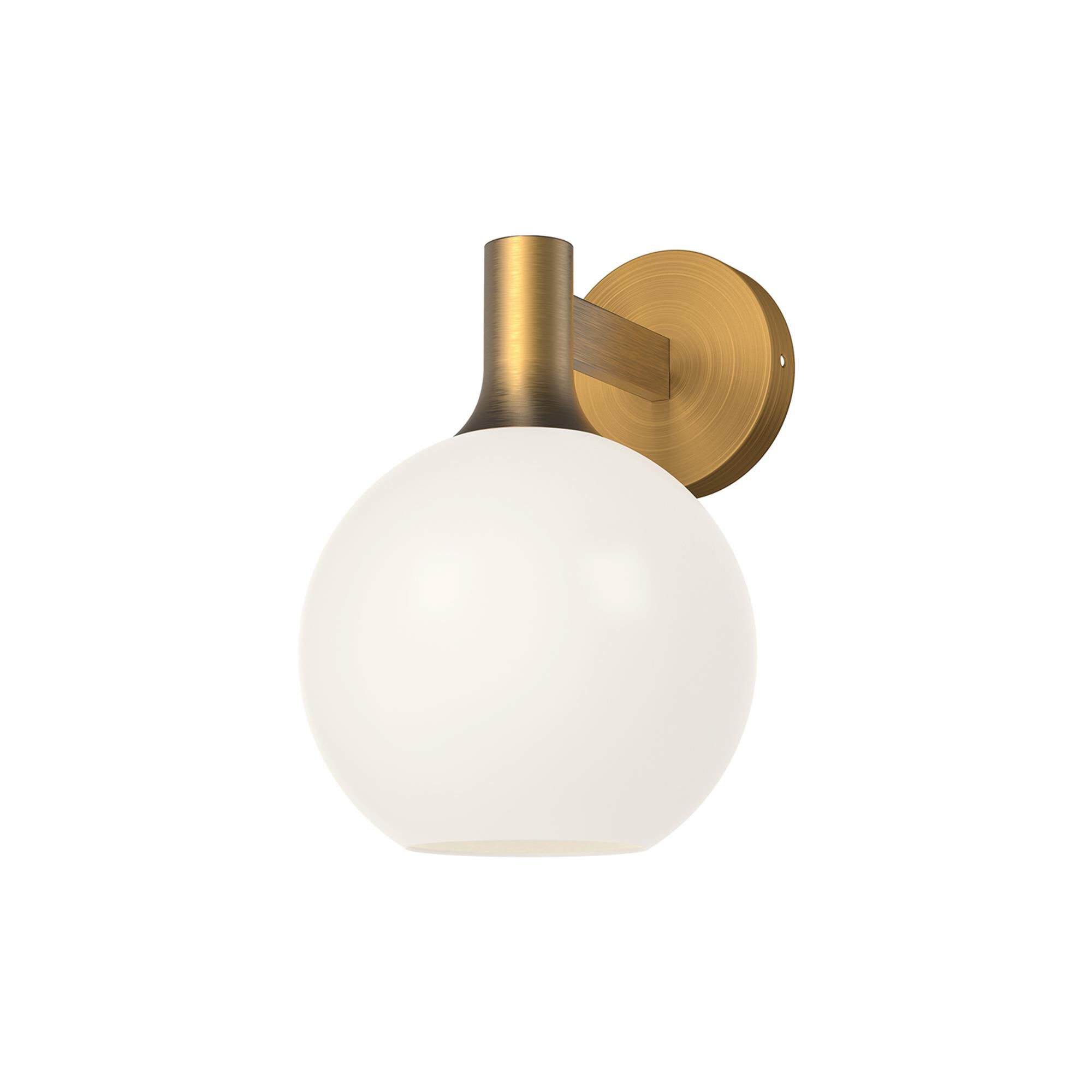 Shown in Aged Gold finish and Opal Matte glass