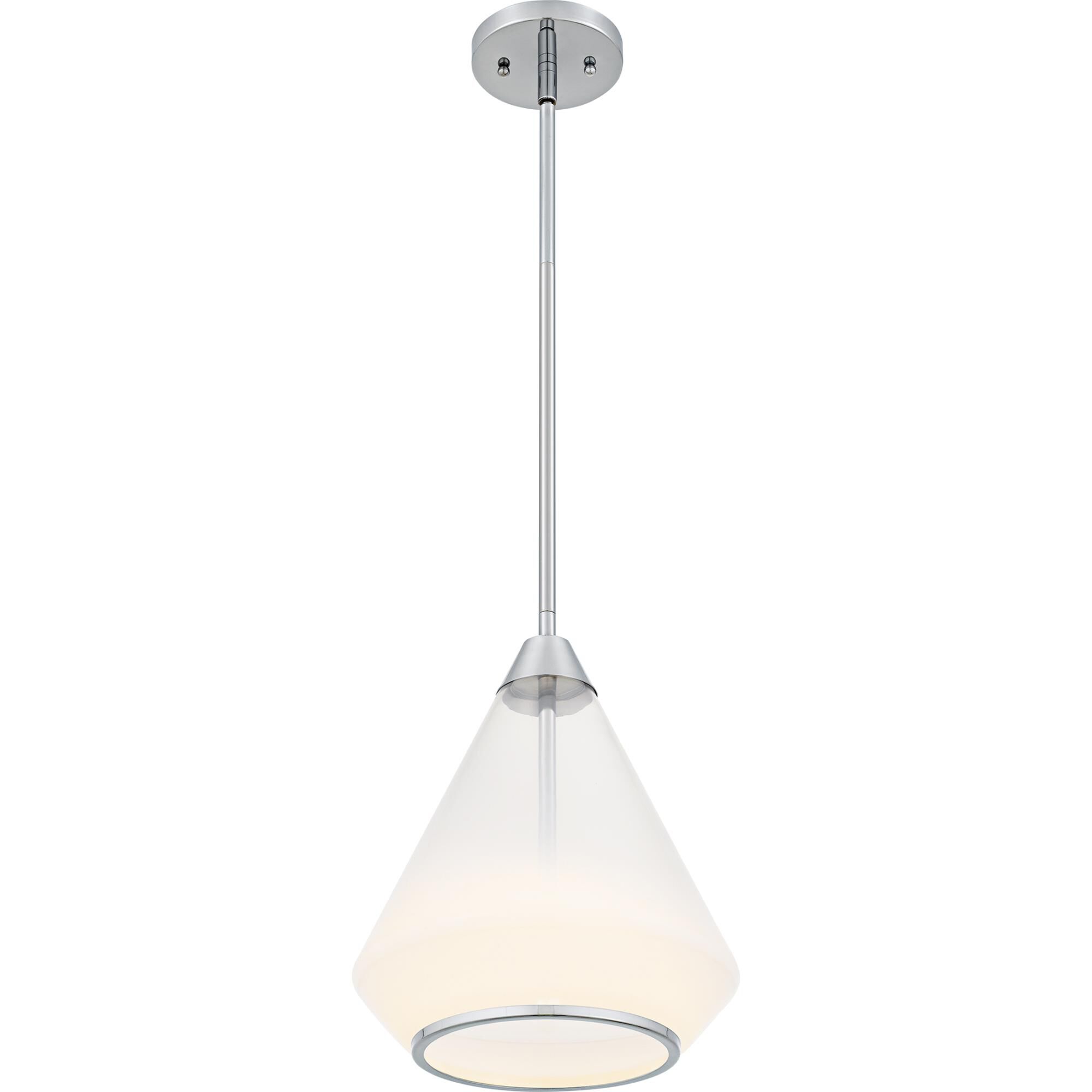 Shown in Polished Chrome finish and Clear Ombre Glass shade