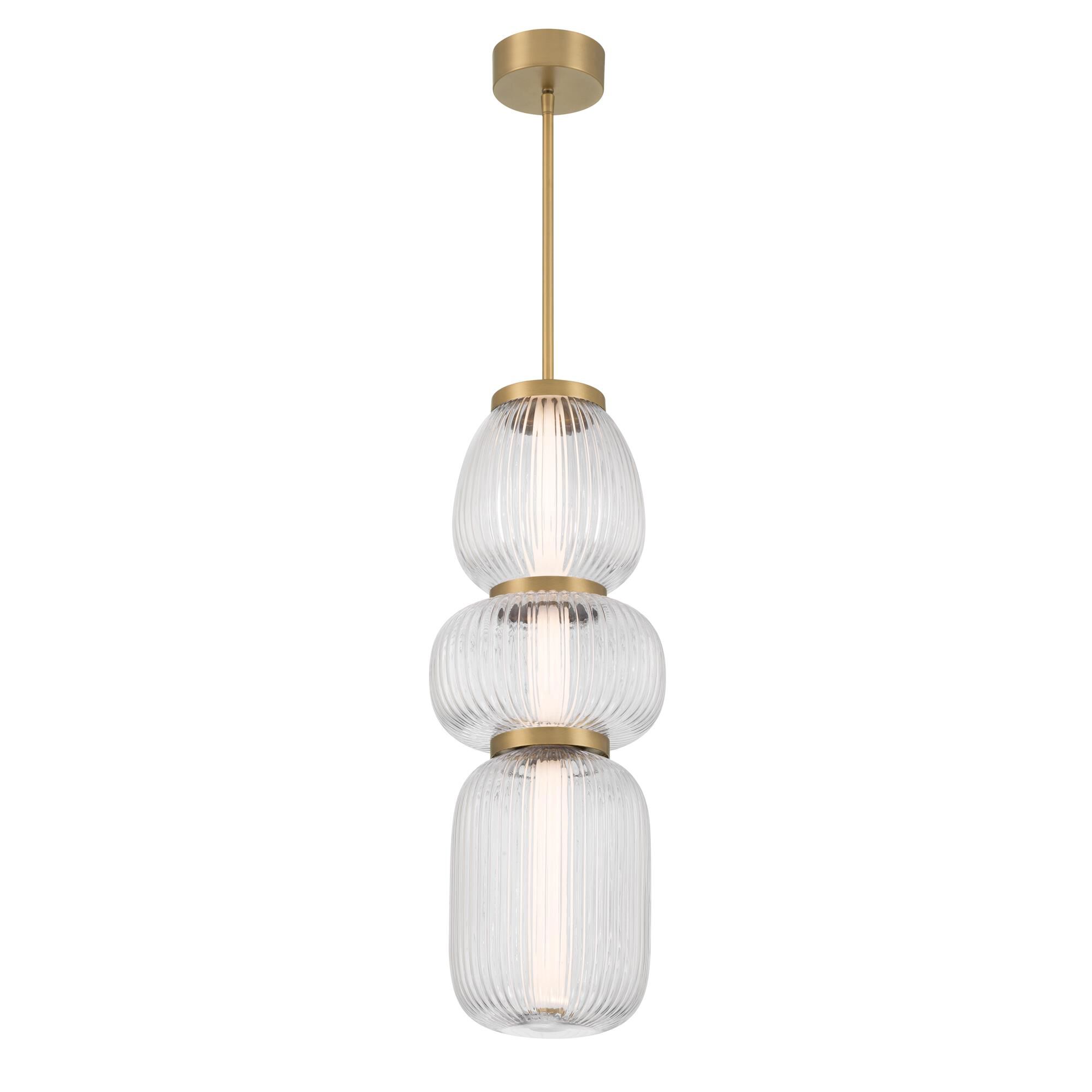 Shown in Legacy Brass finish and Clear Ribbed glass