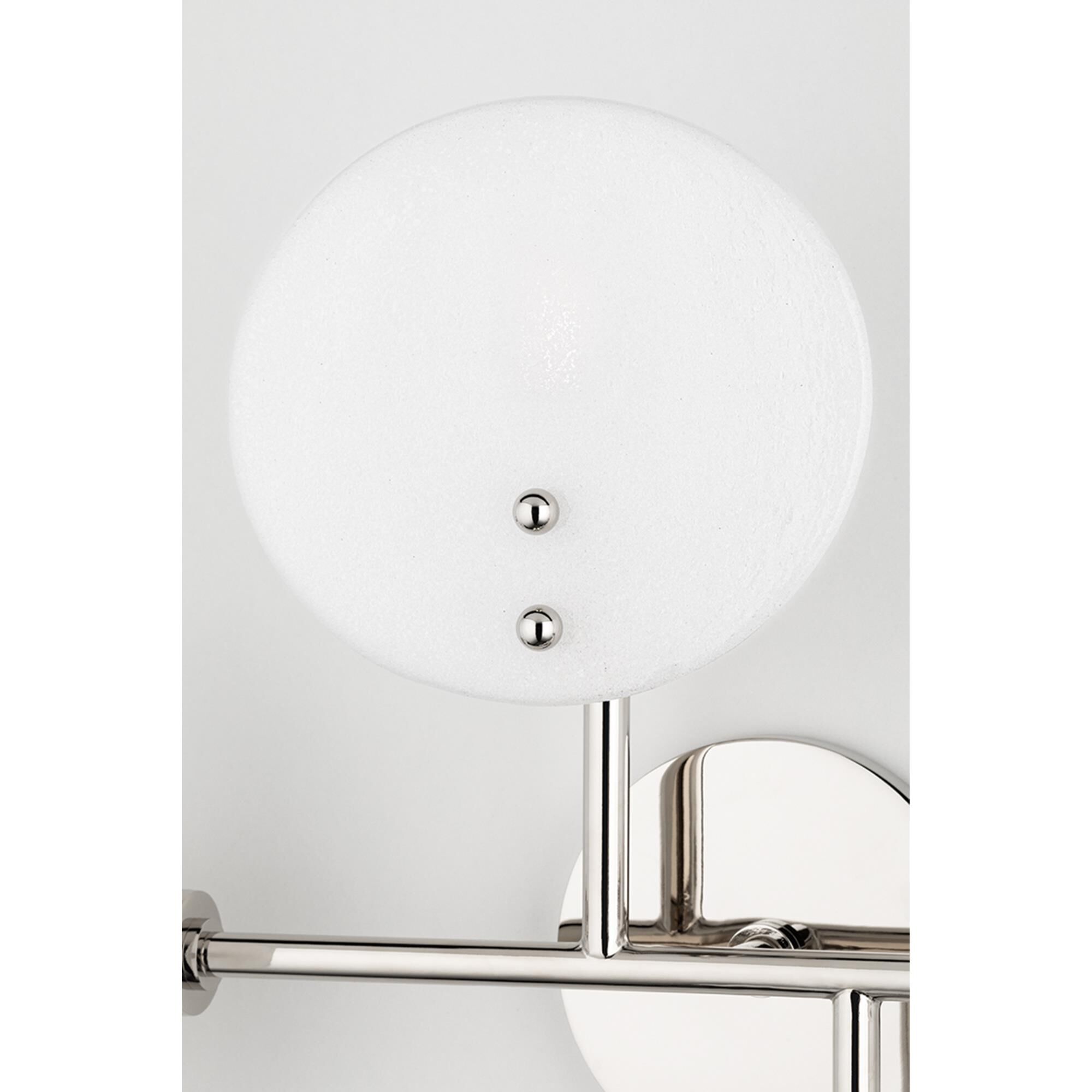 Shown in Polished Nickel finish and White Candy glass and White Candy shade