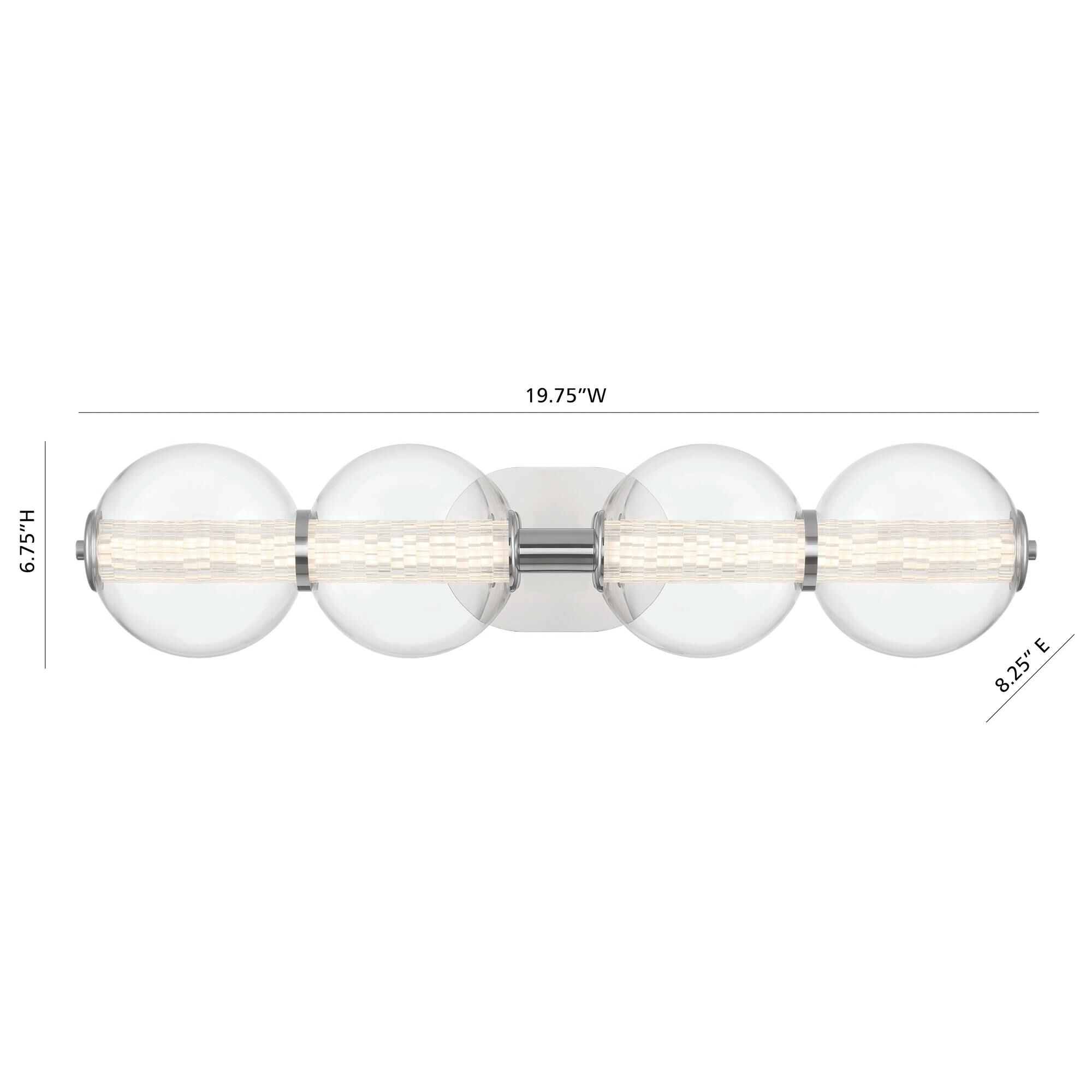 Shown in Chrome finish and Clear glass