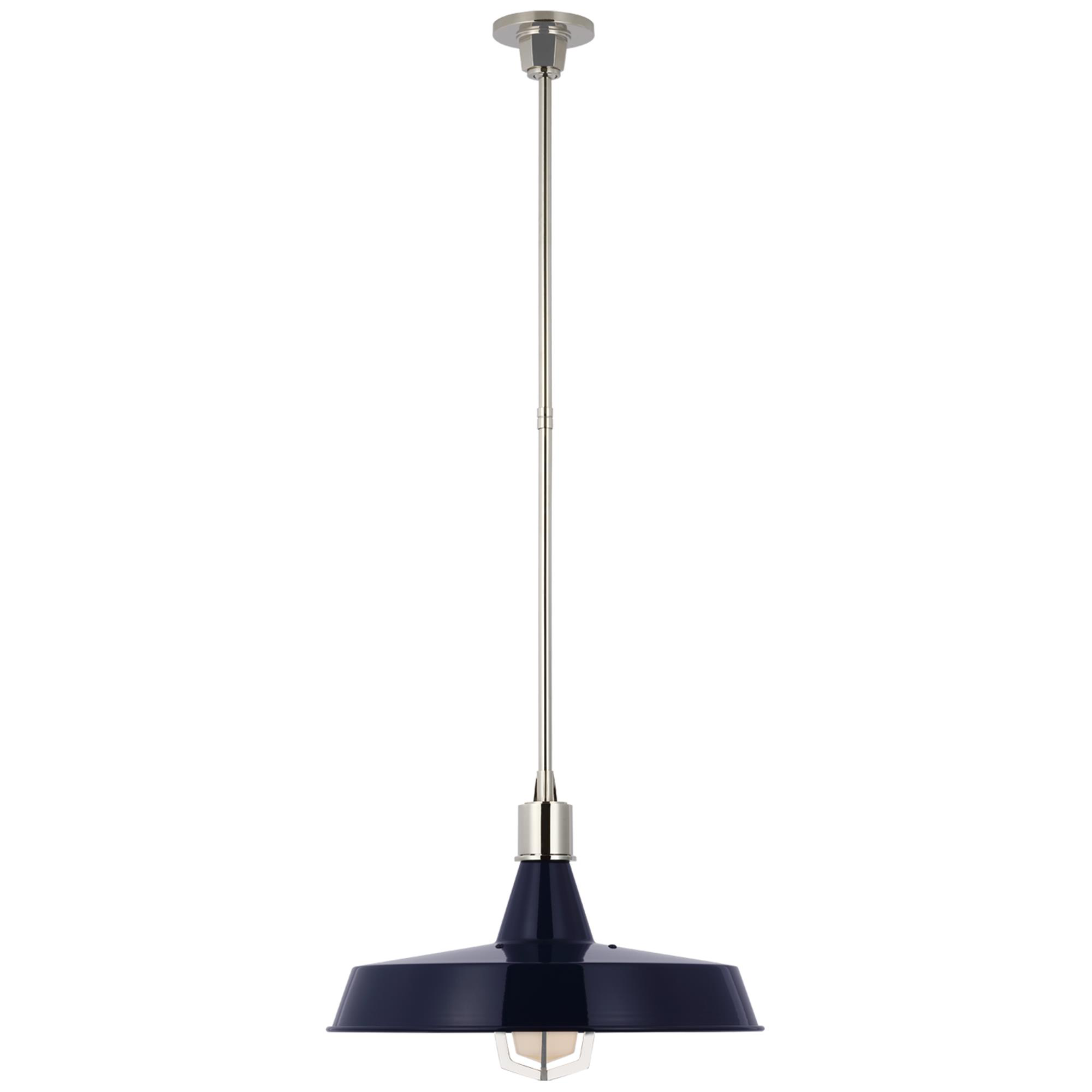 Shown in Polished Nickel finish and Navy shade