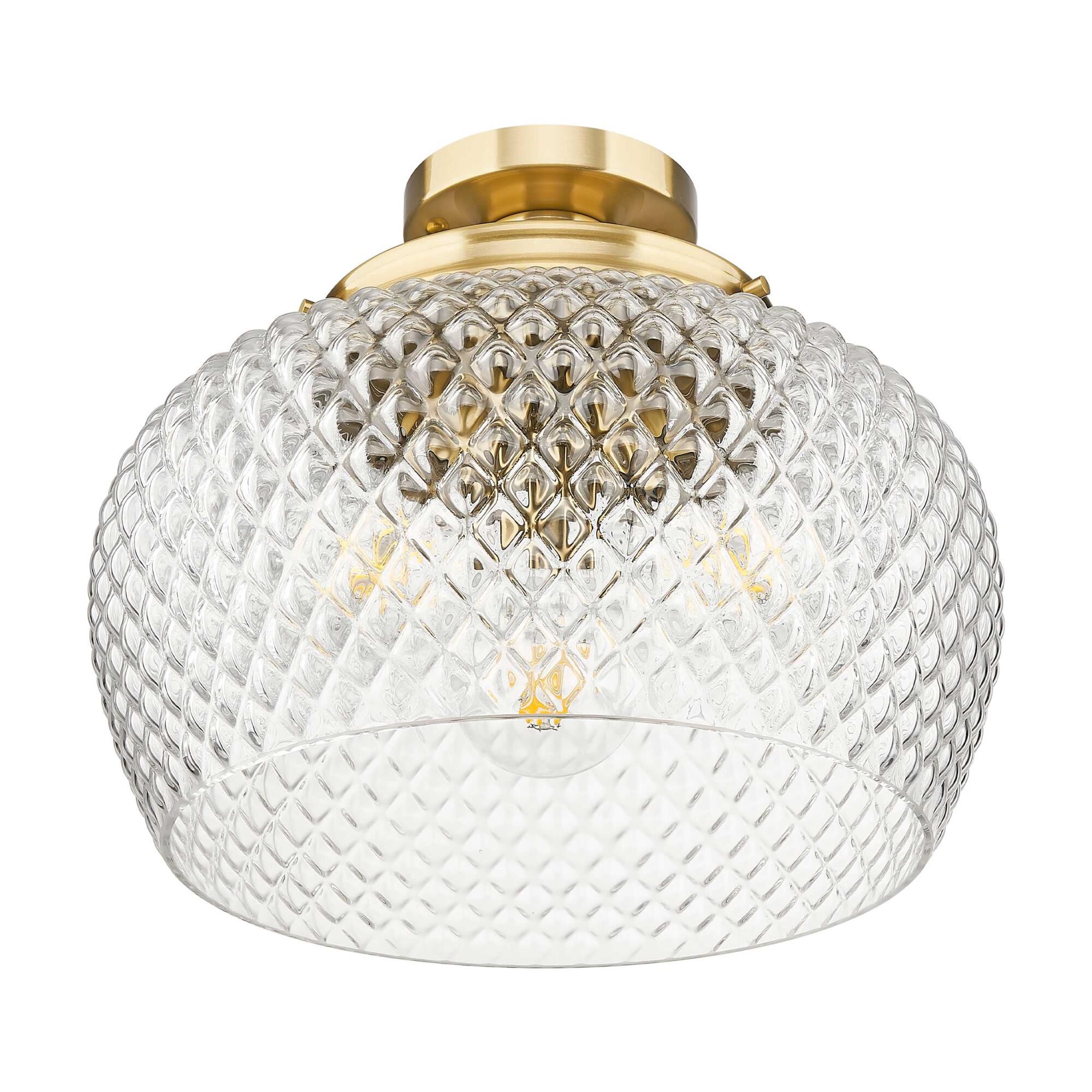 Shown in Modern Brushed Gold finish and Clear glass