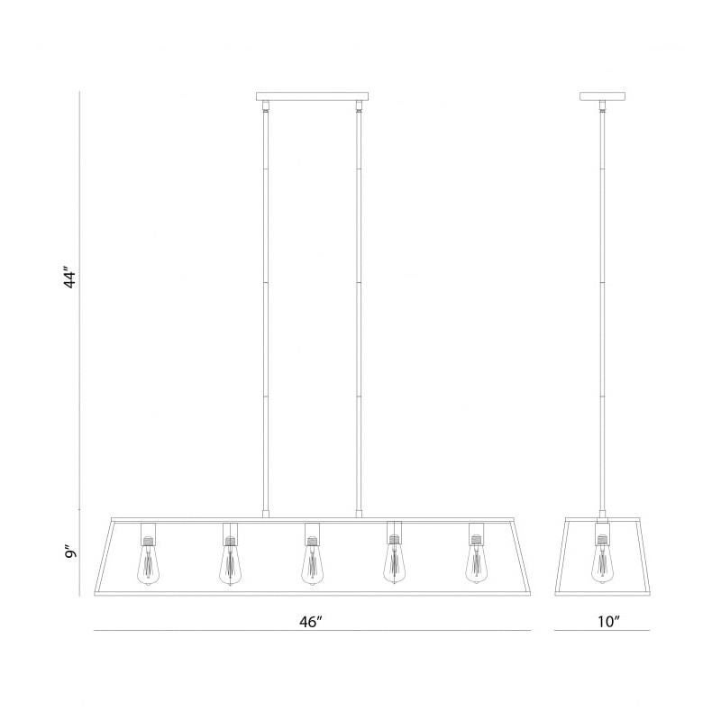 Candor 46 Inch 5 Light Linear Suspension Light by Matteo Lighting