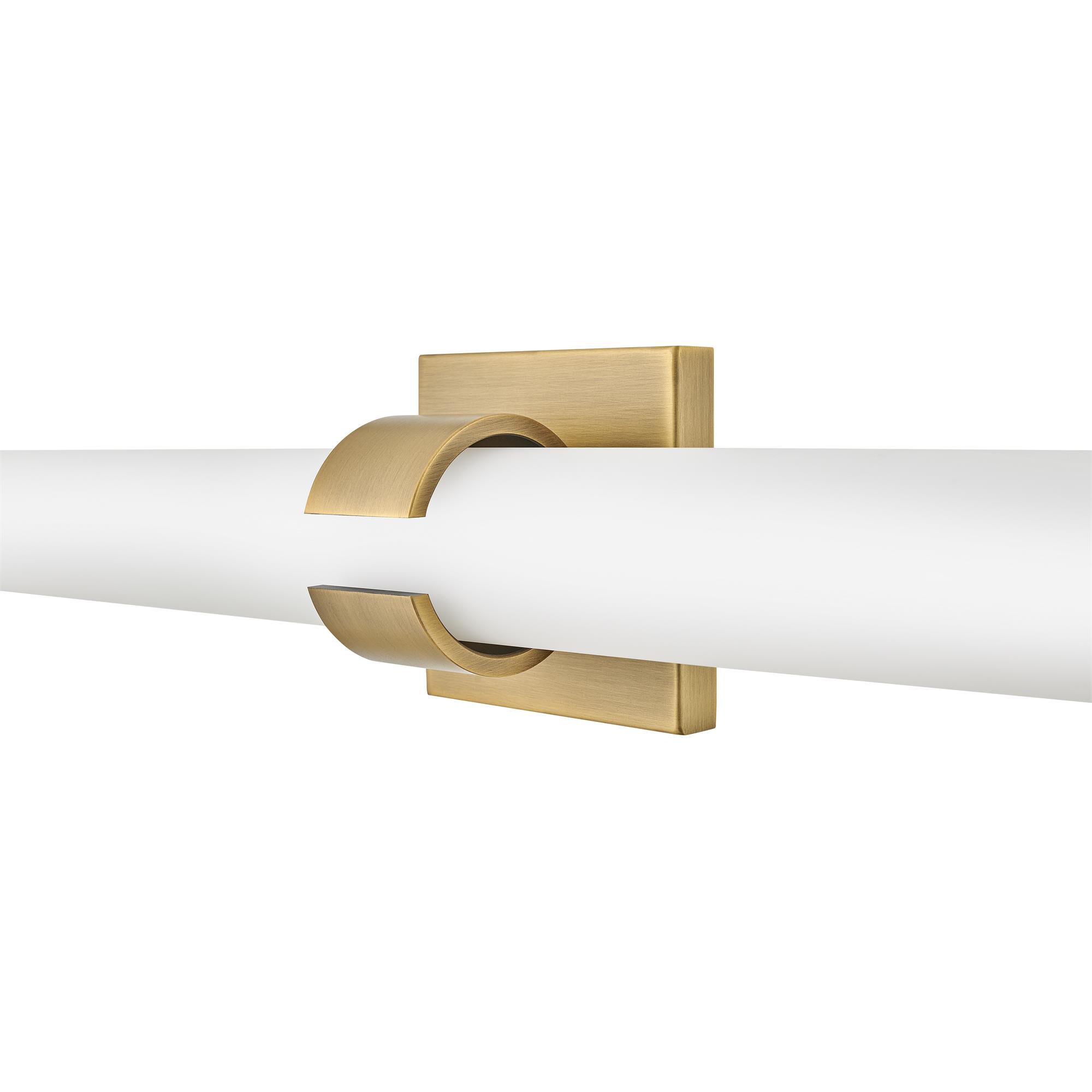 Shown in Lacquered Brass finish and Etched White glass