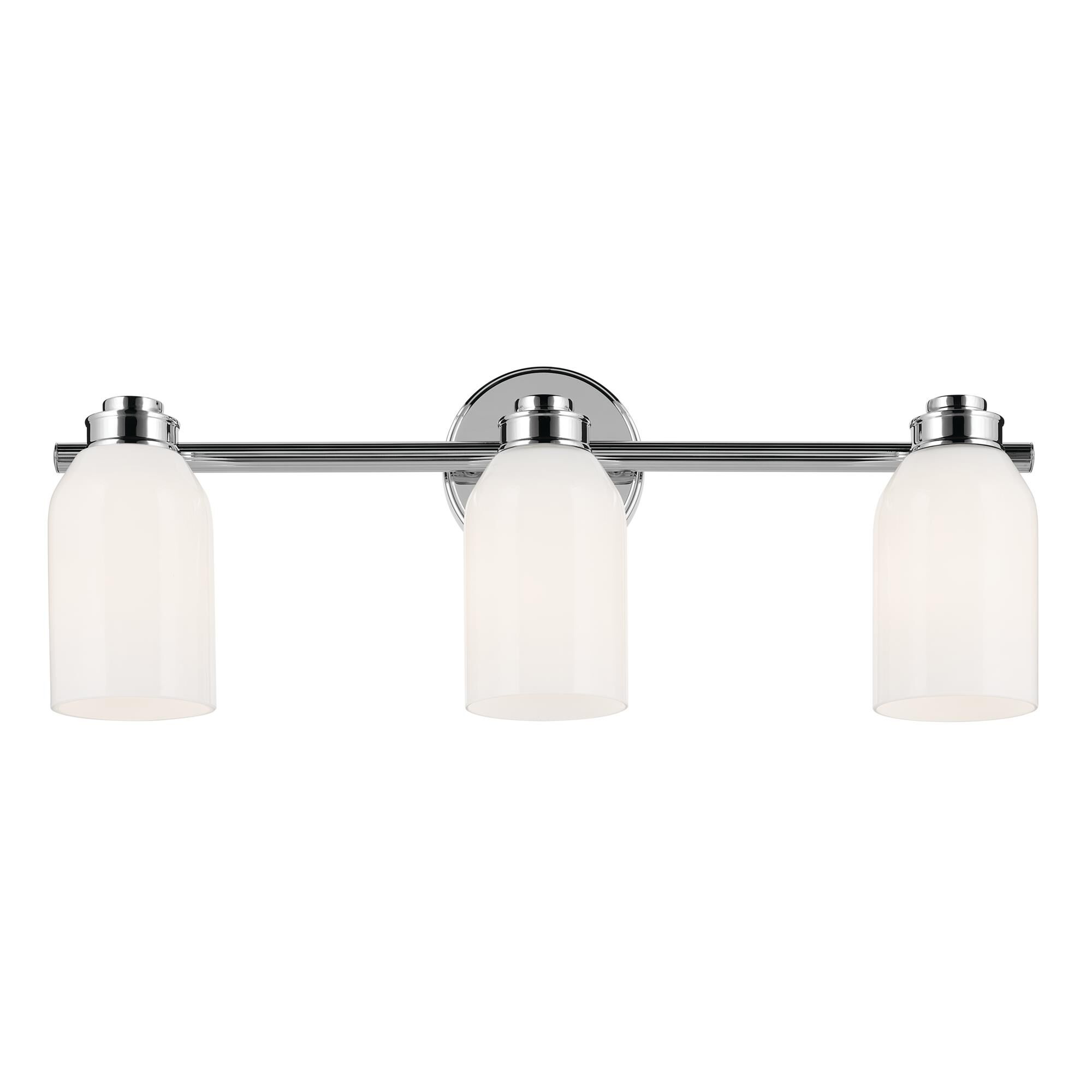 Shown in Chrome finish and Opal glass