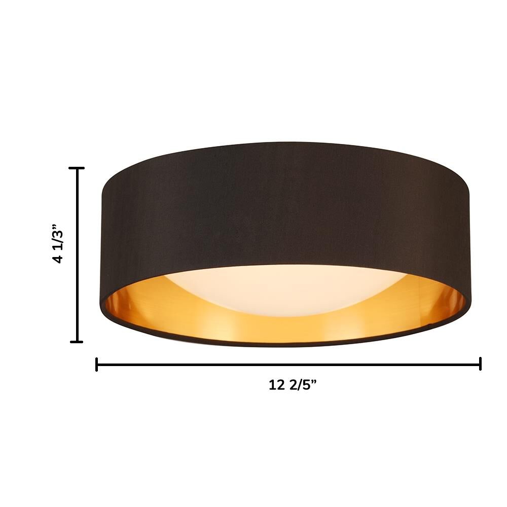 Shown in Black/Gold finish and Black/Gold Fabric shade