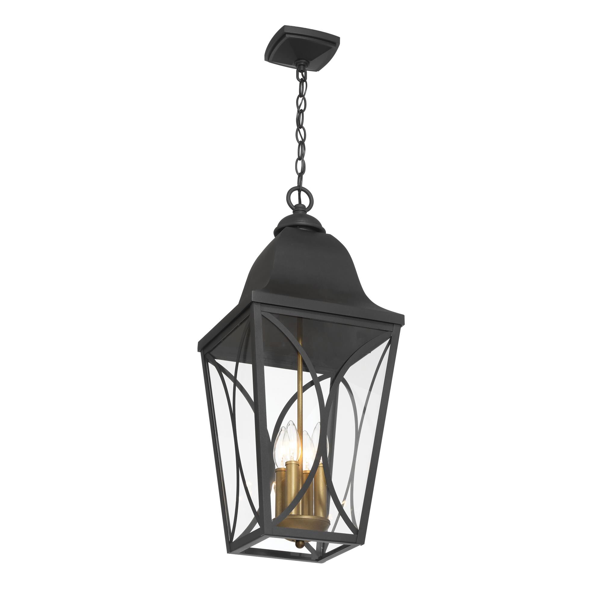 Shown in Sand Coal Black and Olden Brass finish and Clear glass