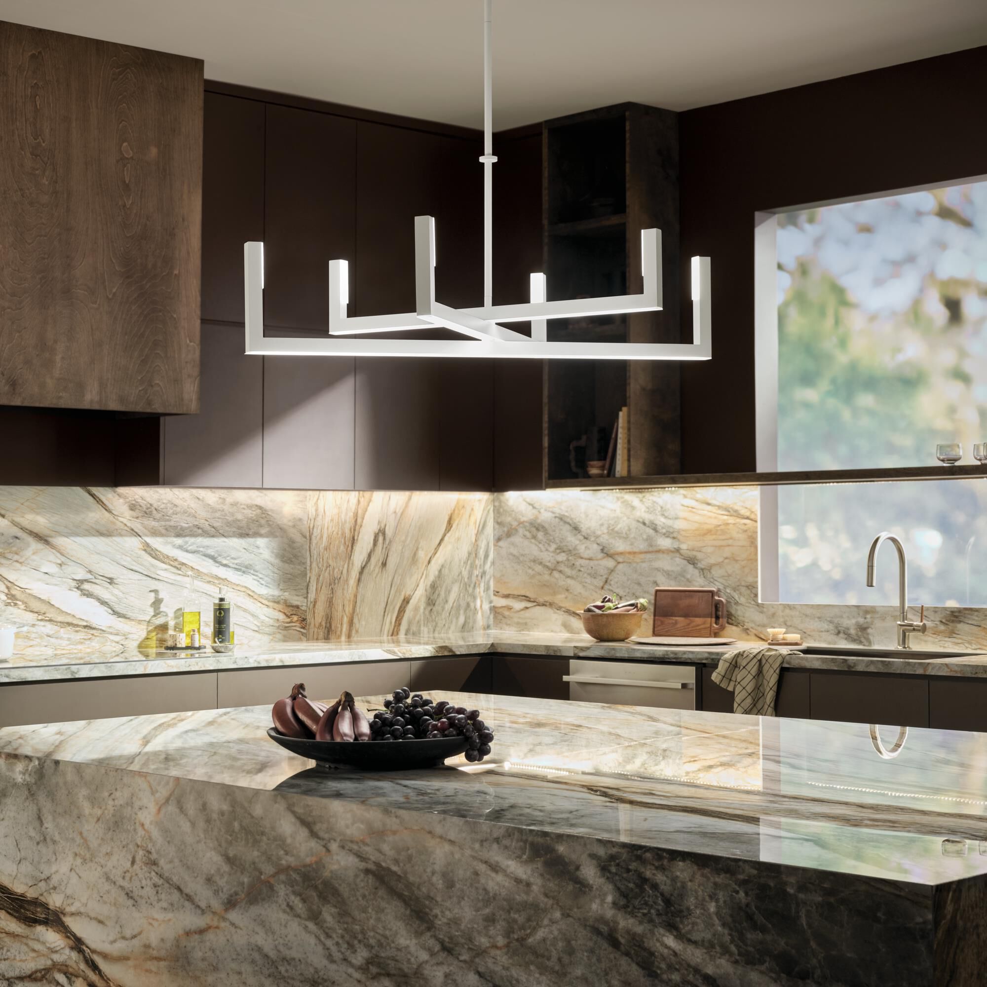 Priam 43 Inch 6 Light LED Chandelier by Elan Lighting