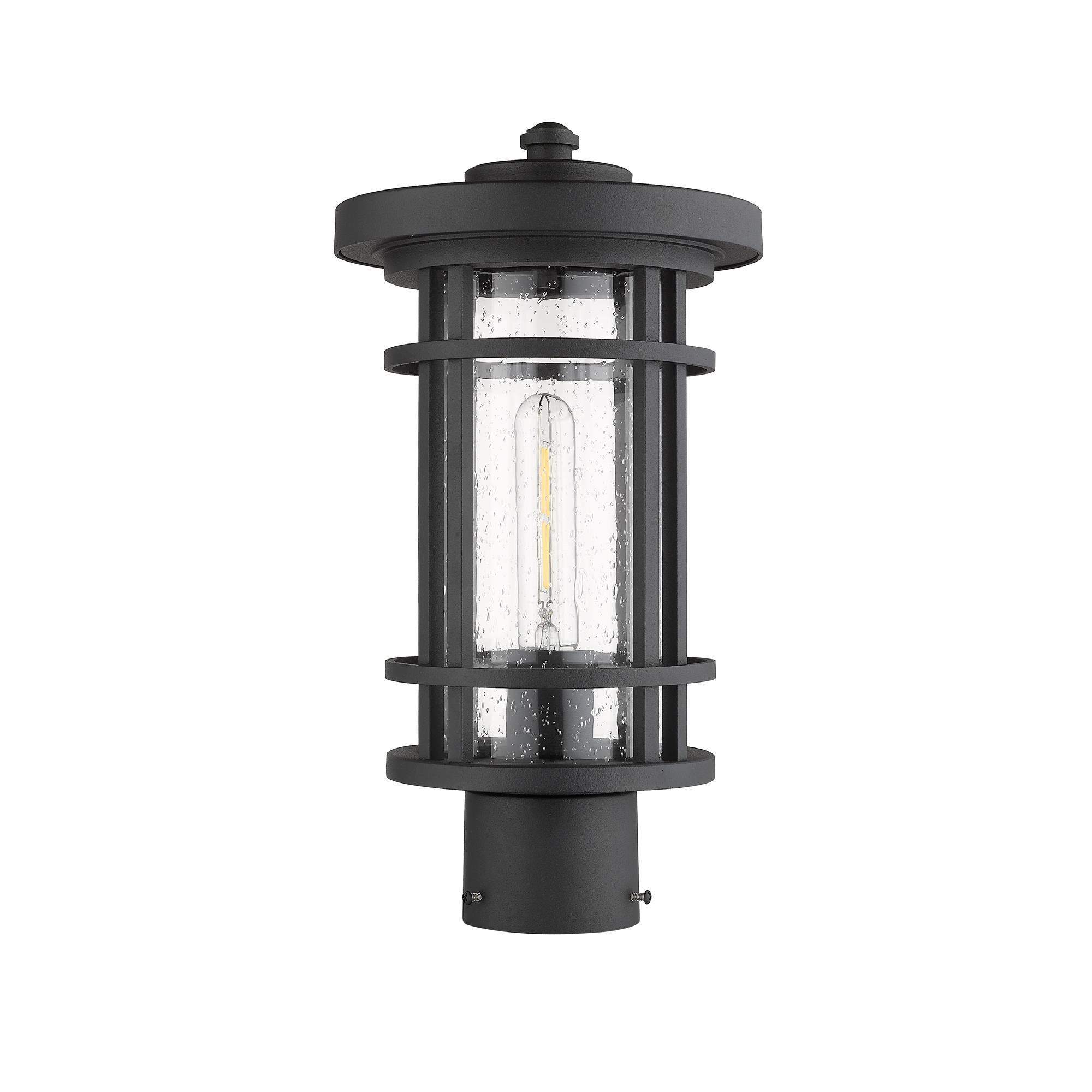 Shown in Black finish and Glass shade