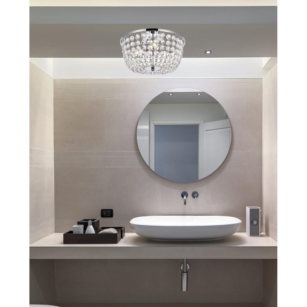 Shown in Chrome finish and Royal Cut Clear crystal