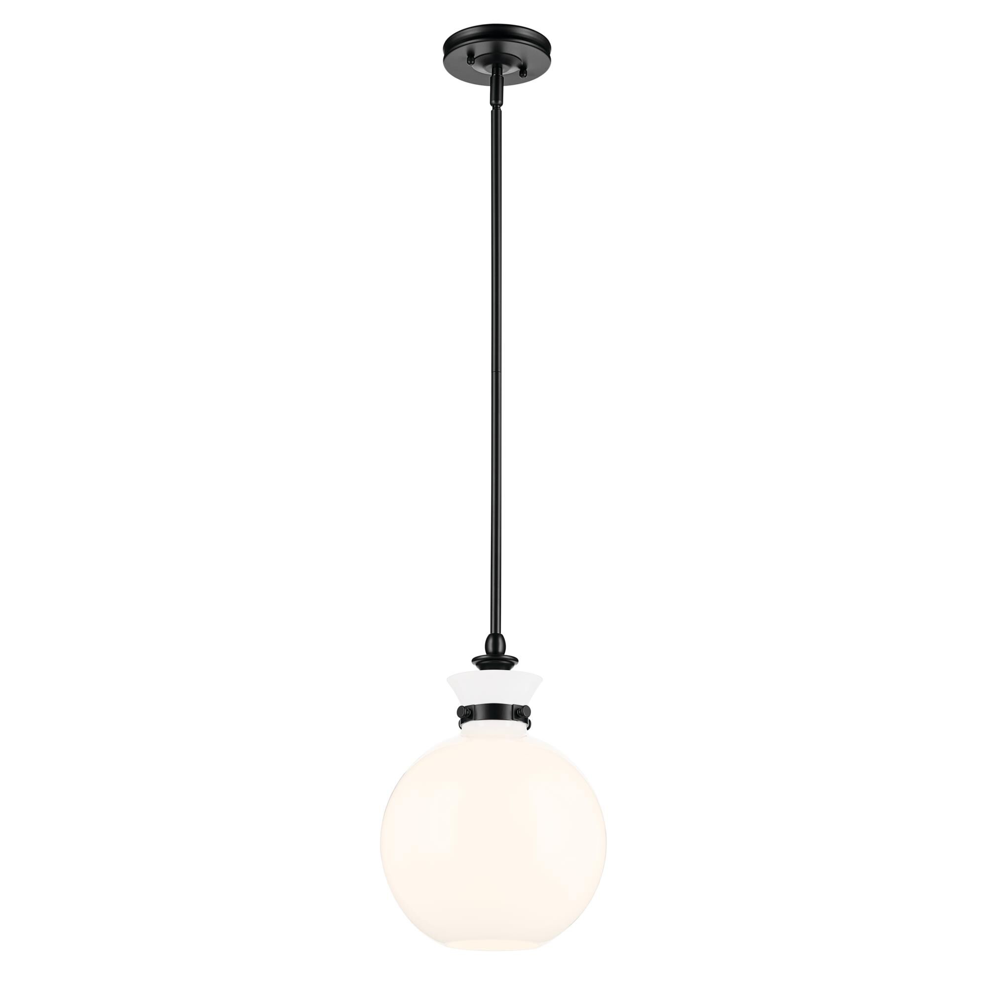Shown in Black finish and Opal glass