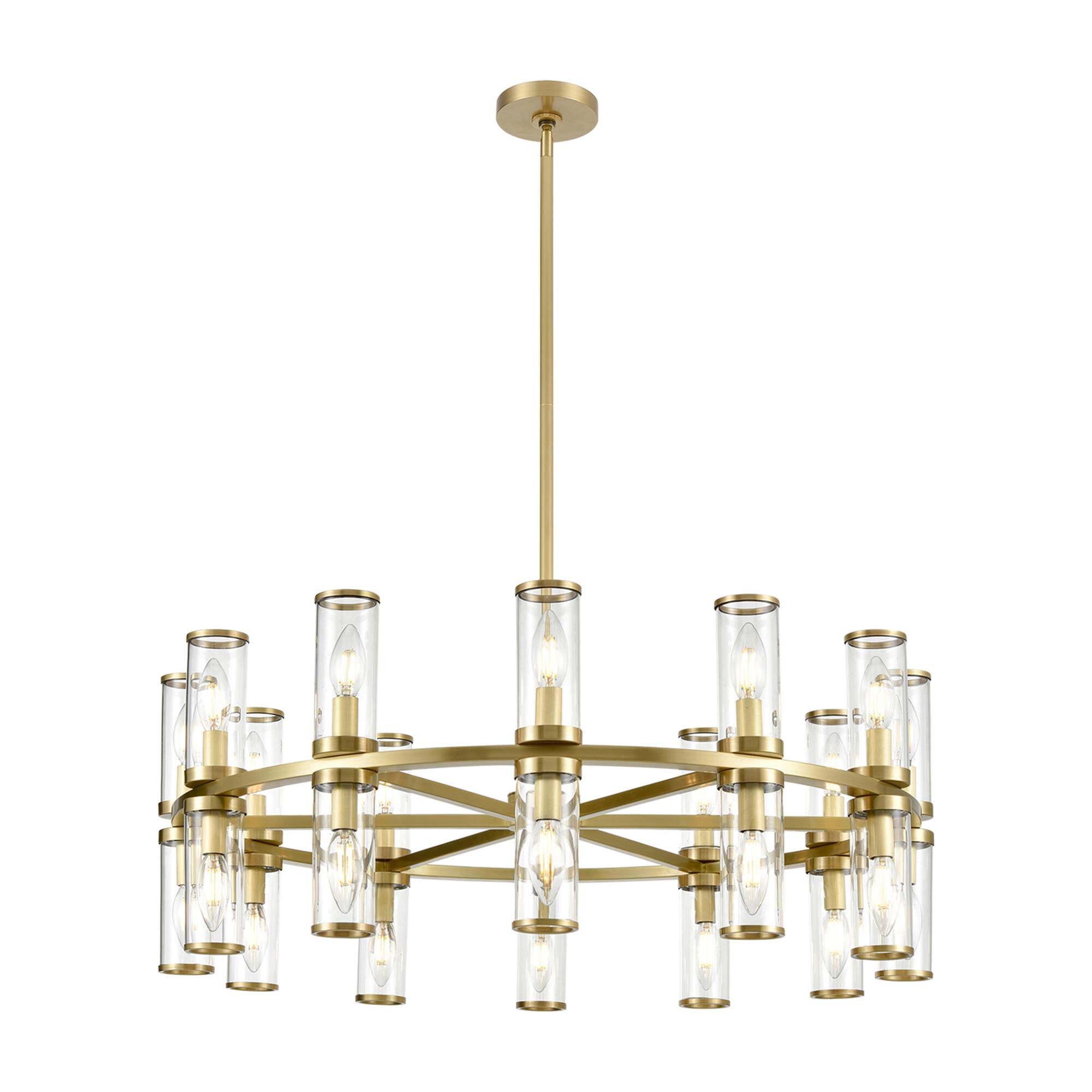 Shown in Brass finish and 0.0 crystal and Clear glass and 0.0 shade