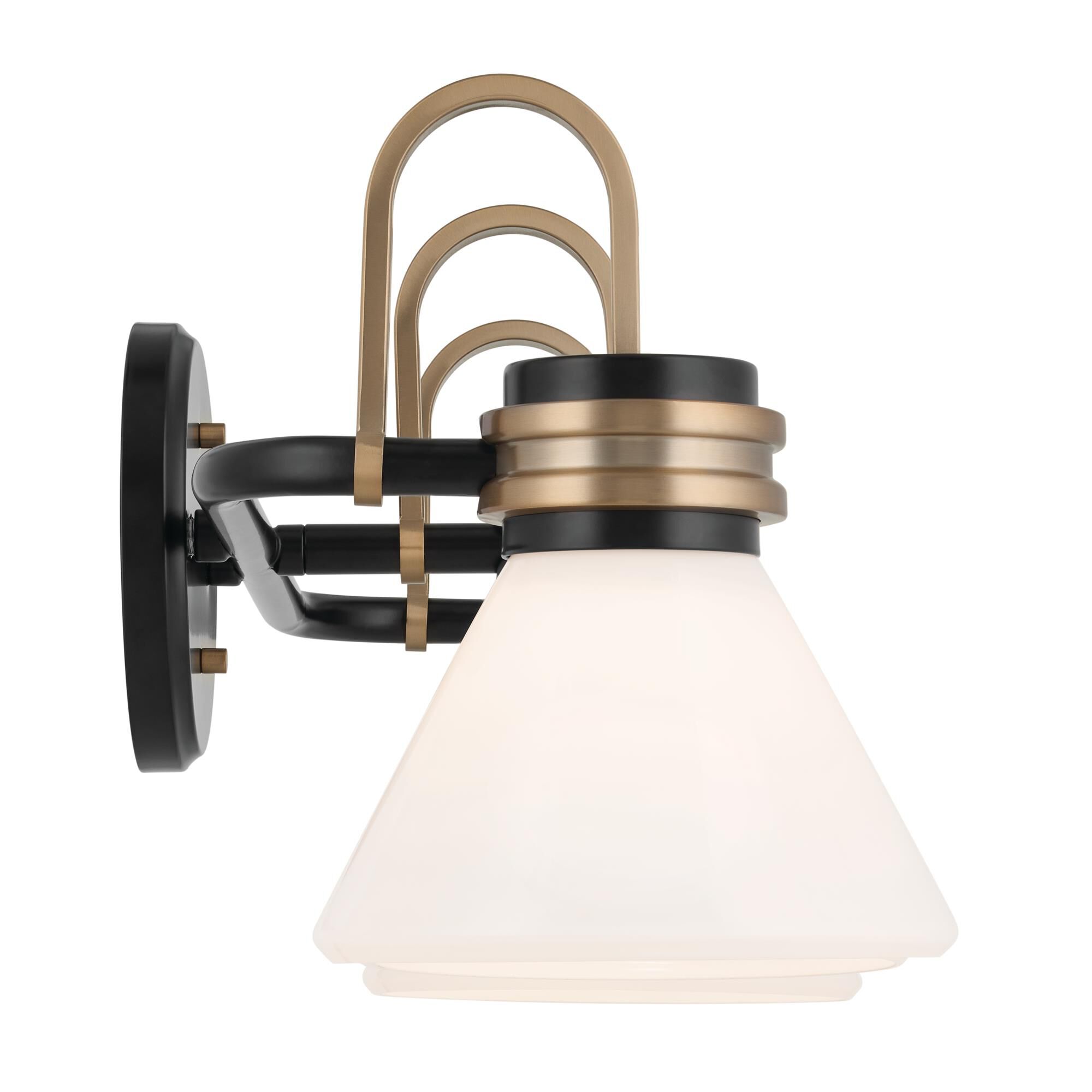 Shown in Black finish and Opal glass