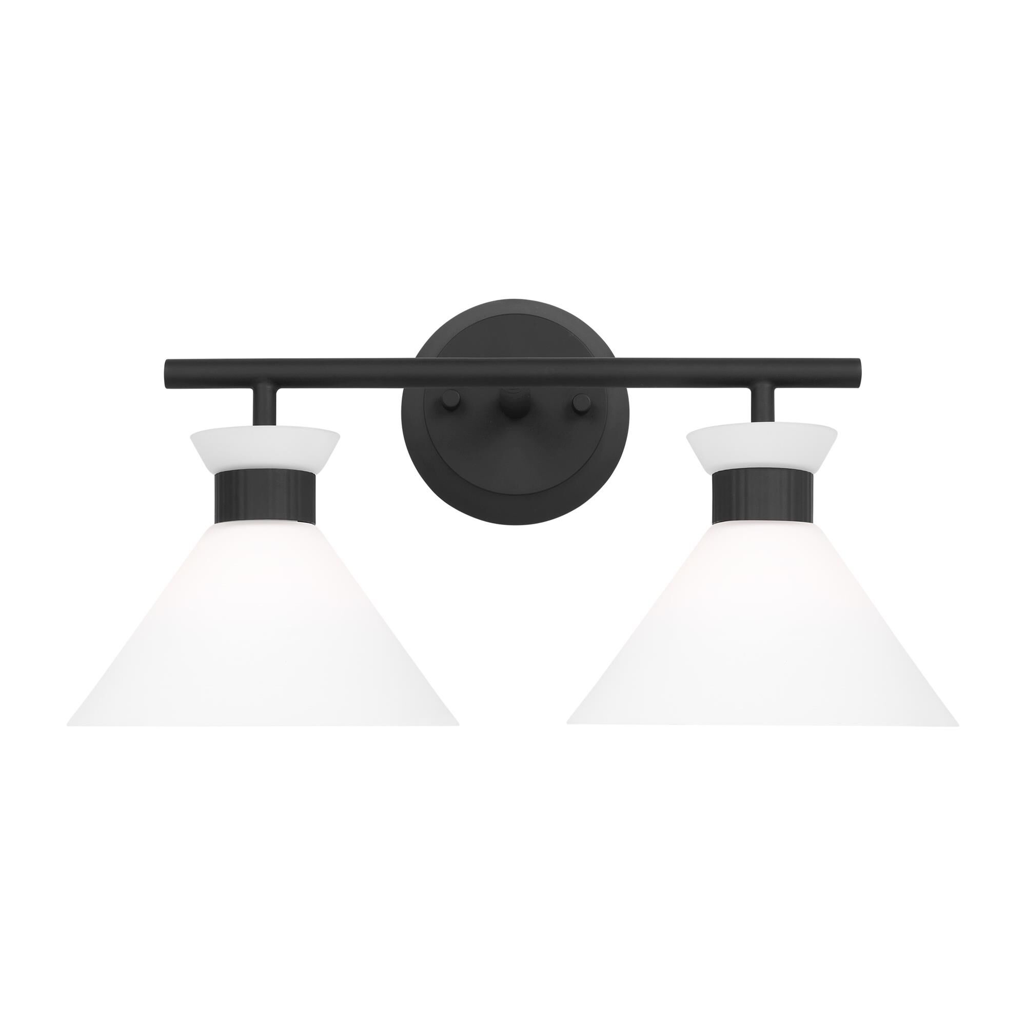 Shown in Midnight Black finish and Etched White Glass s shade