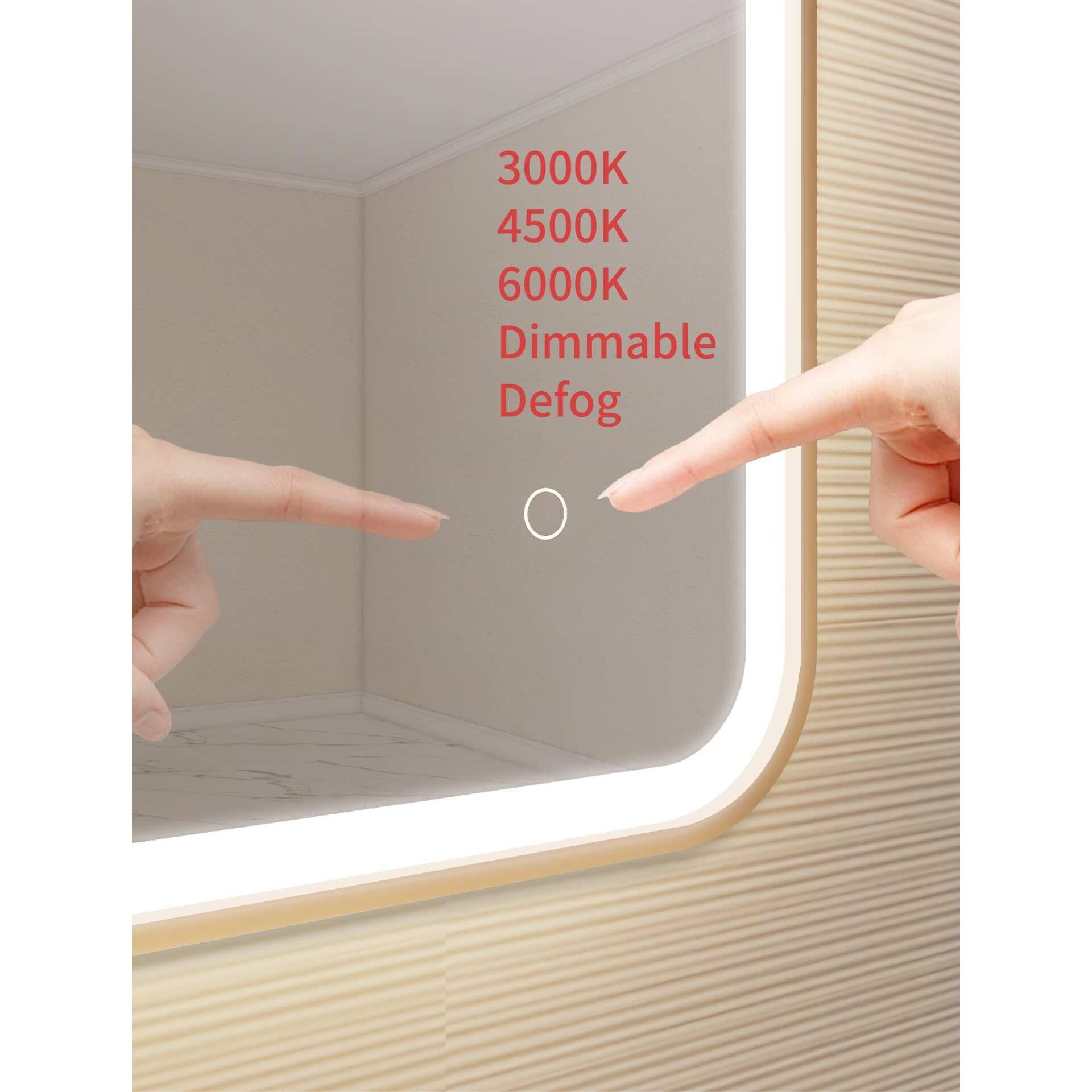 Harmoni 42 Inch Round LED Lighted Mirror by Elegant Decor