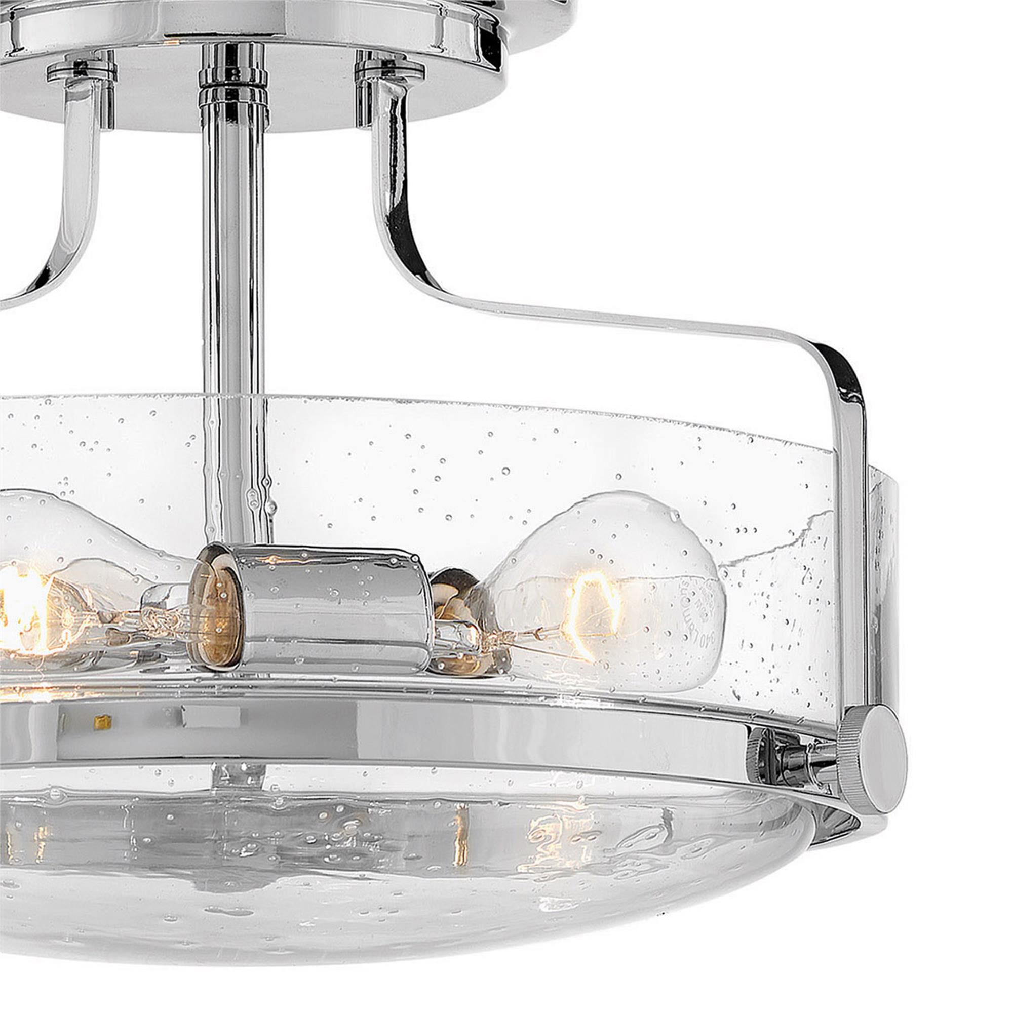 Shown in Chrome finish and Clear Seedy glass
