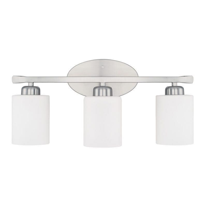 Shown in Brushed Nickel finish and Soft White glass