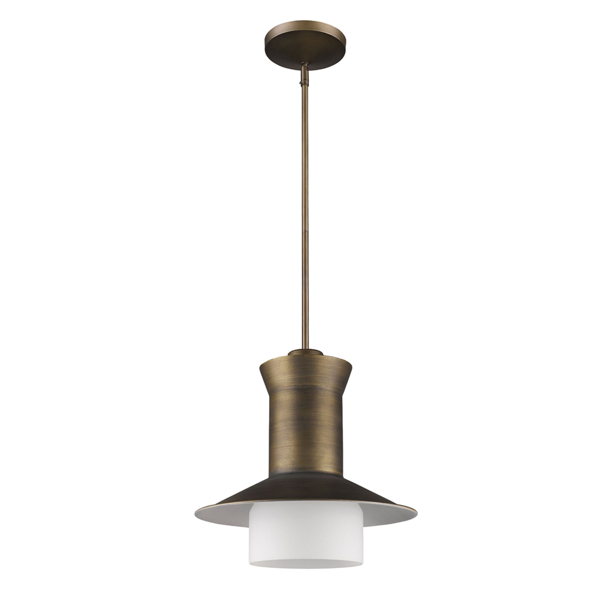 Shown in Raw Brass finish and -- glass and Frosted Cones Shaped Globes shade