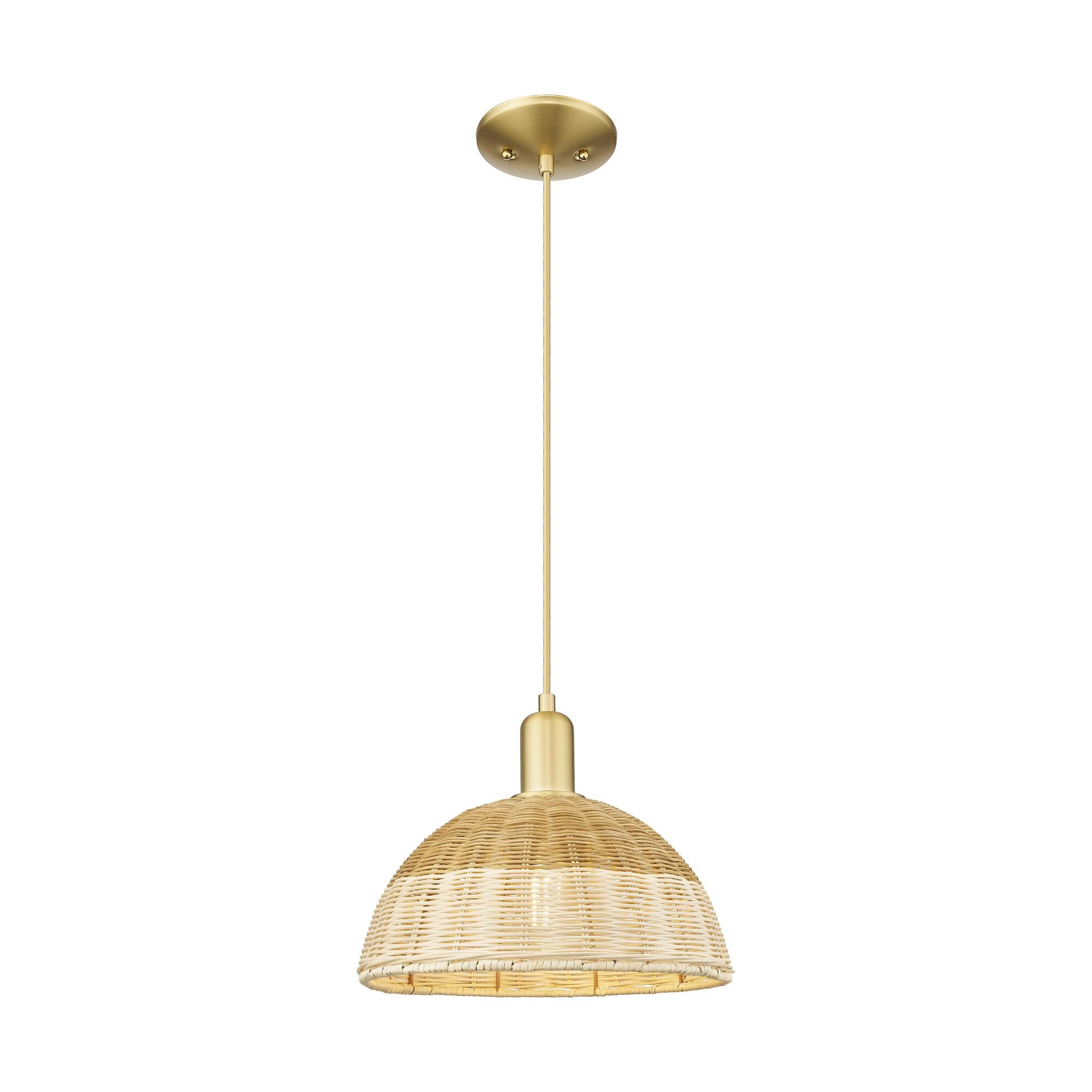 Shown in Satin Gold finish and Natural shade