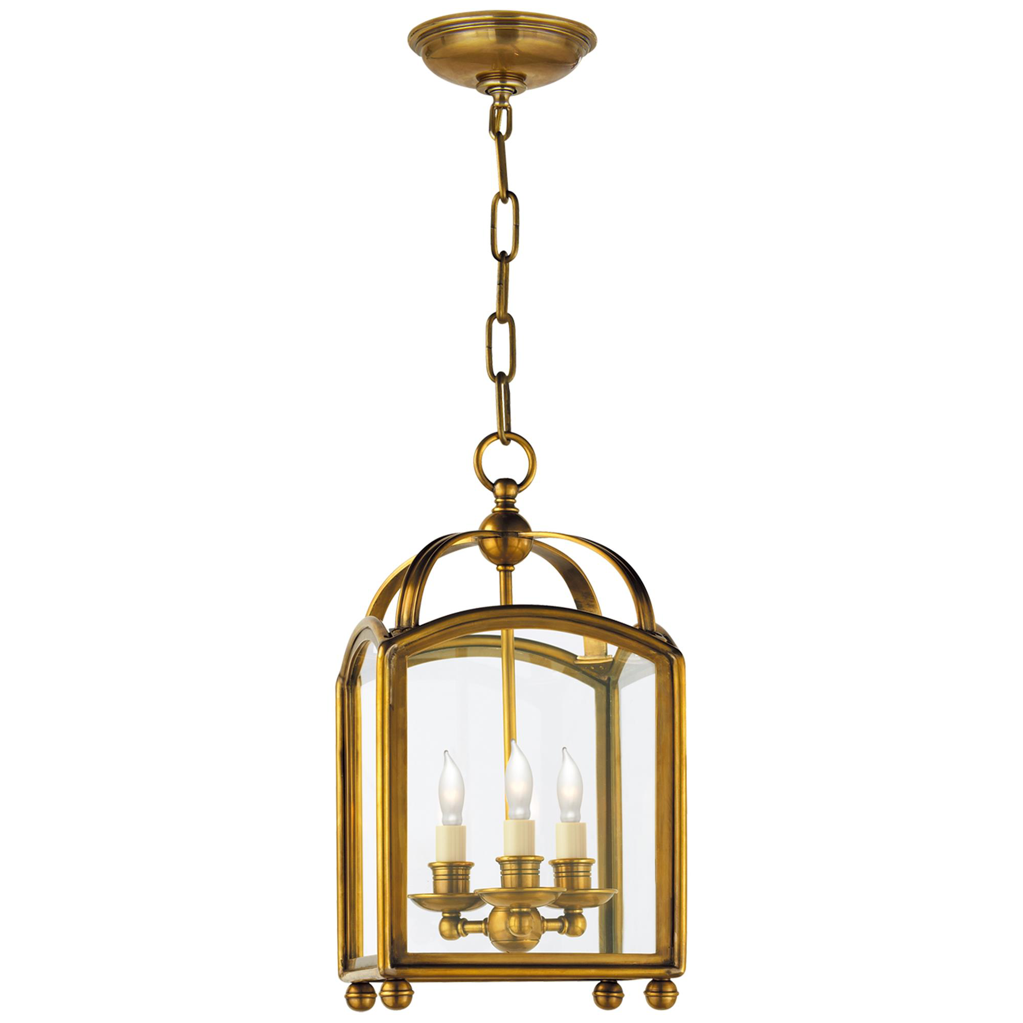 Shown in Antique-Burnished Brass finish and Clear glass