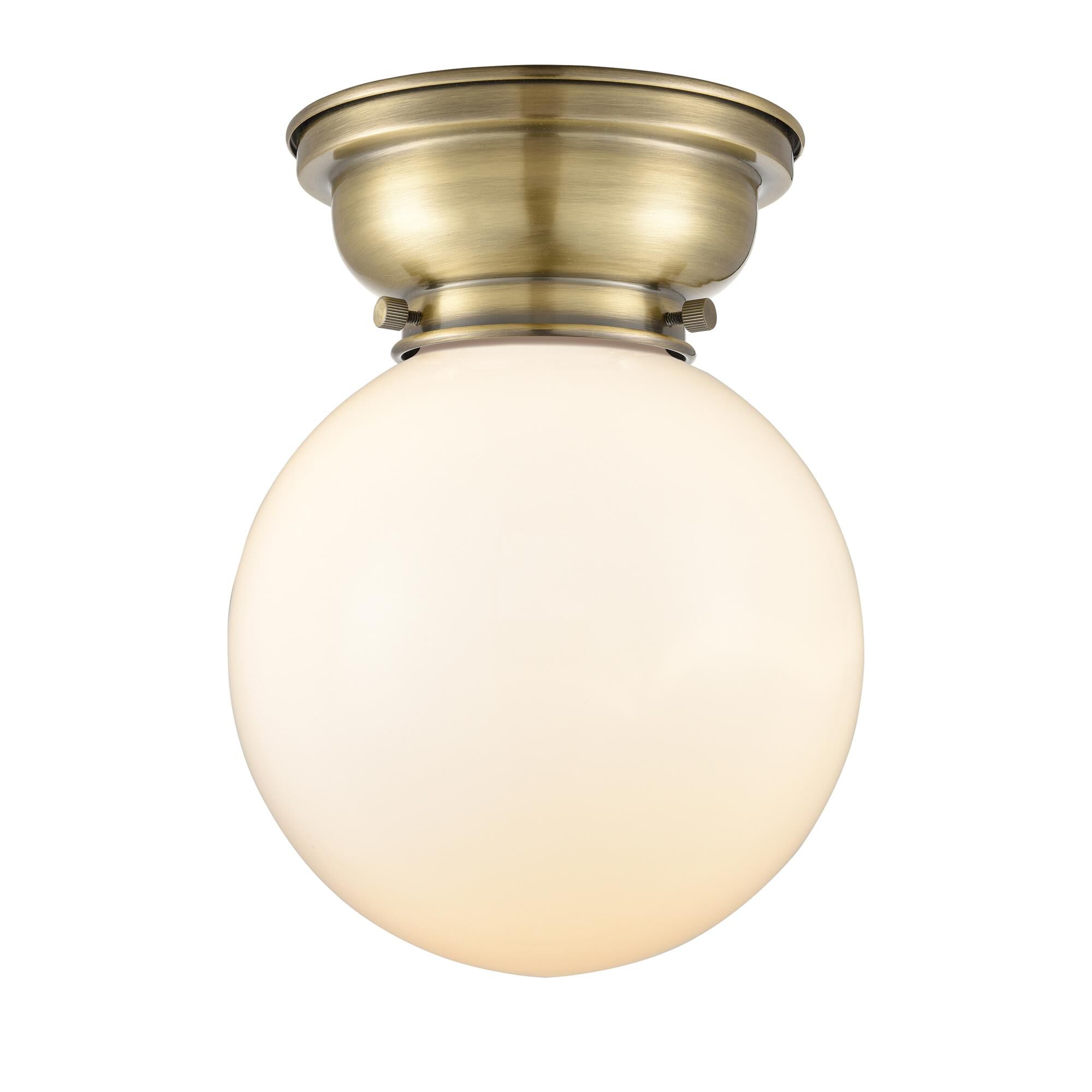 Shown in Antique Brass finish and Frosted glass