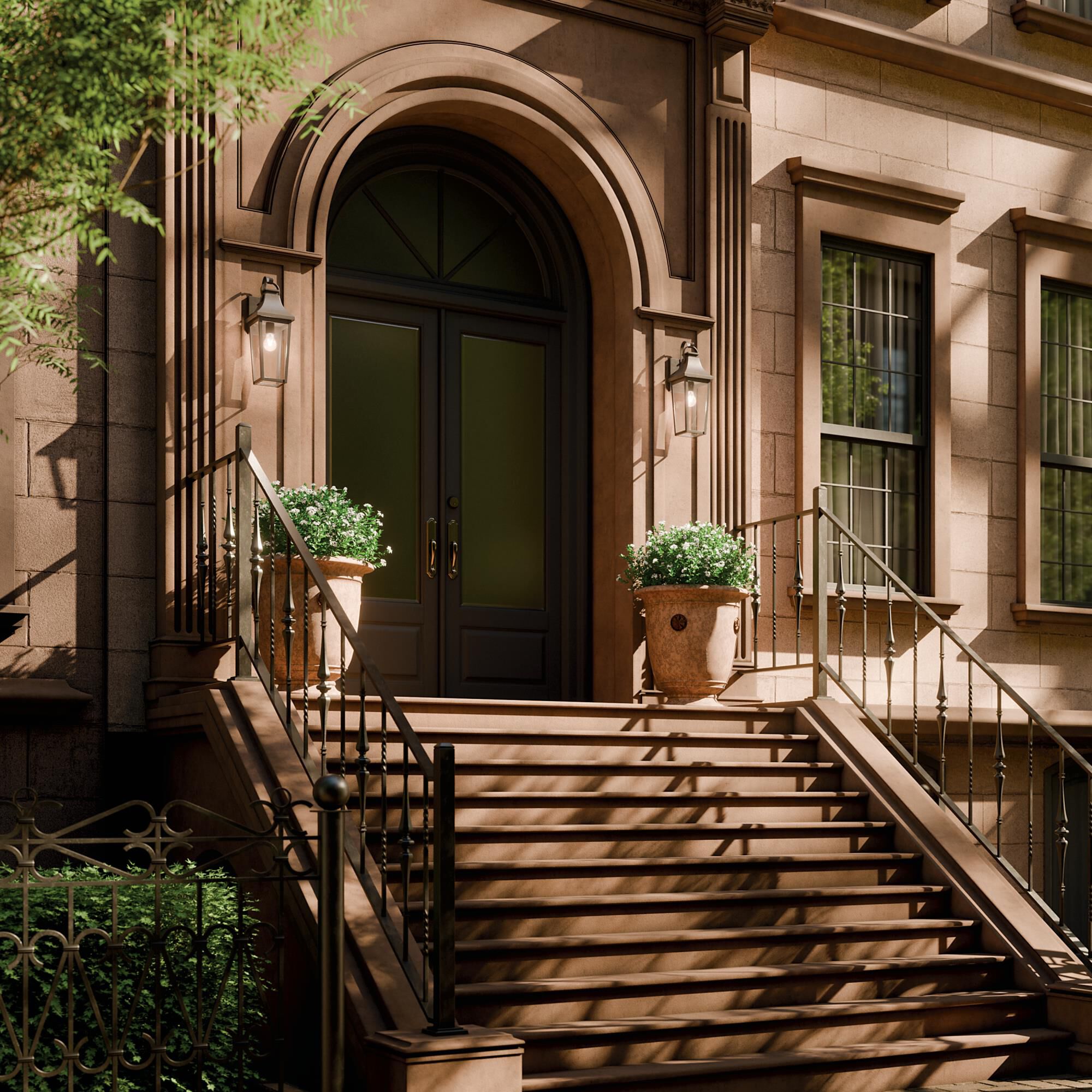 Shown in Olde Bronze finish and Clear glass