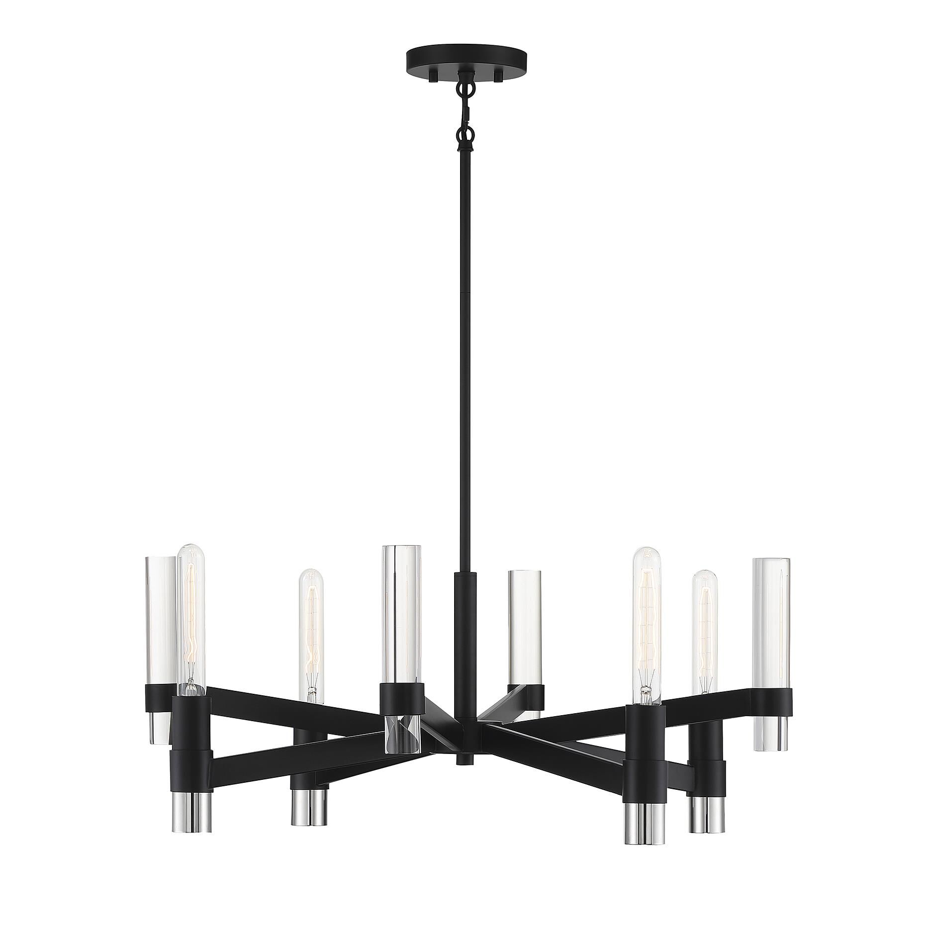 Shown in Textured Black with  Polished Nickel Accents finish and K9 crystal