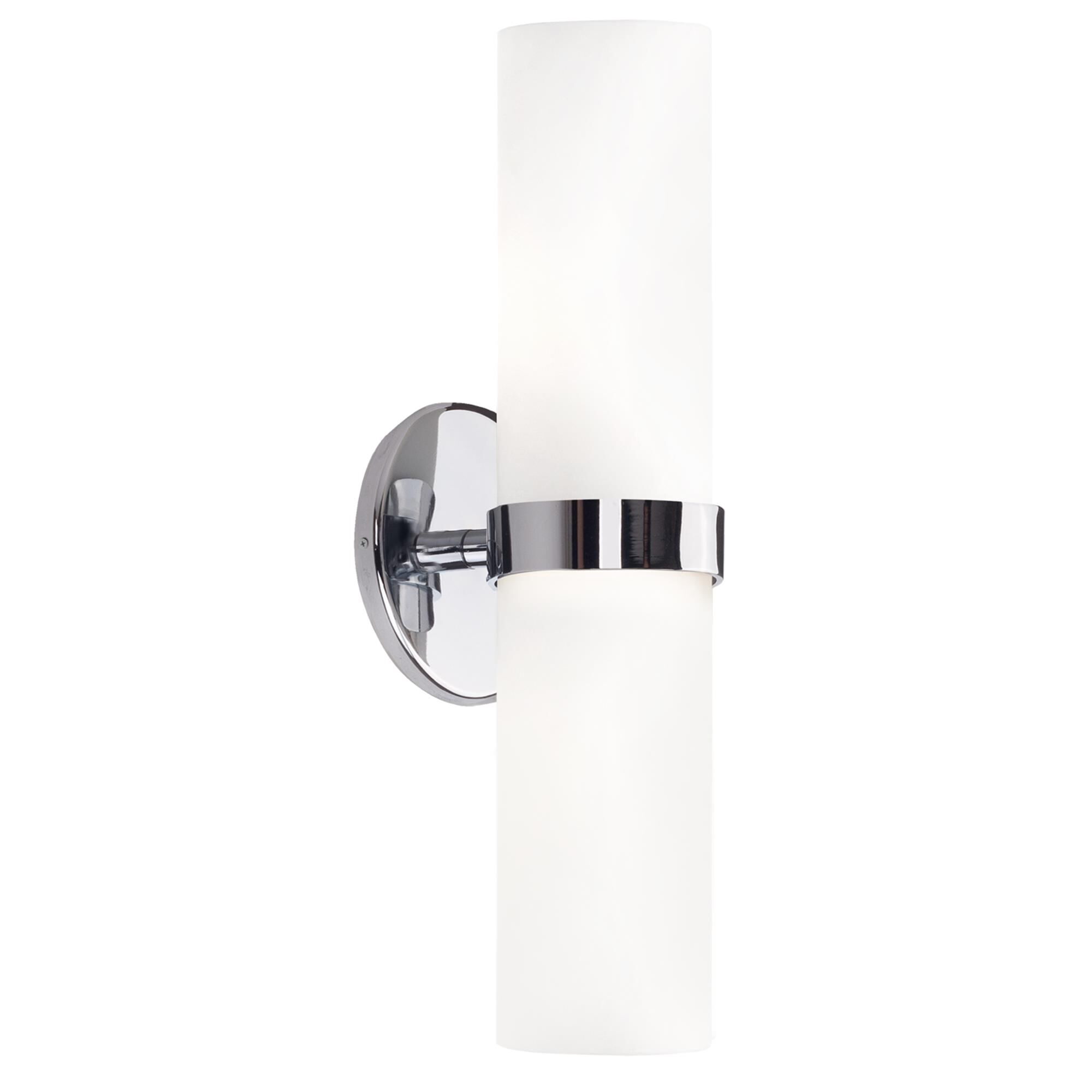 Shown in Chrome finish and White Opal glass