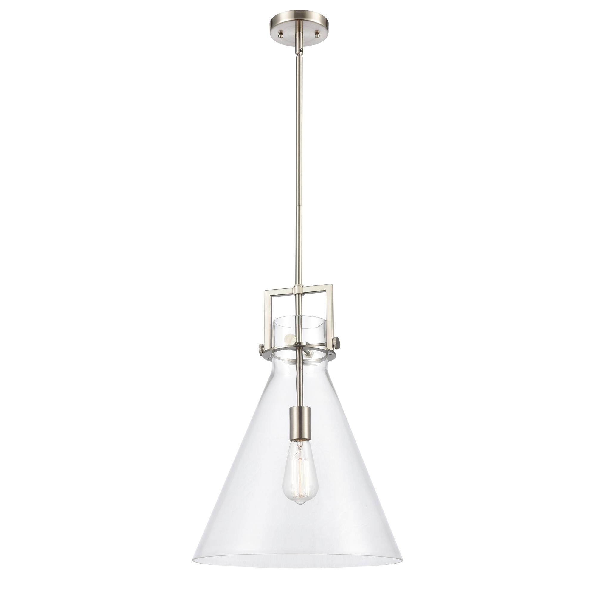 Shown in Satin Nickel finish and Clear glass