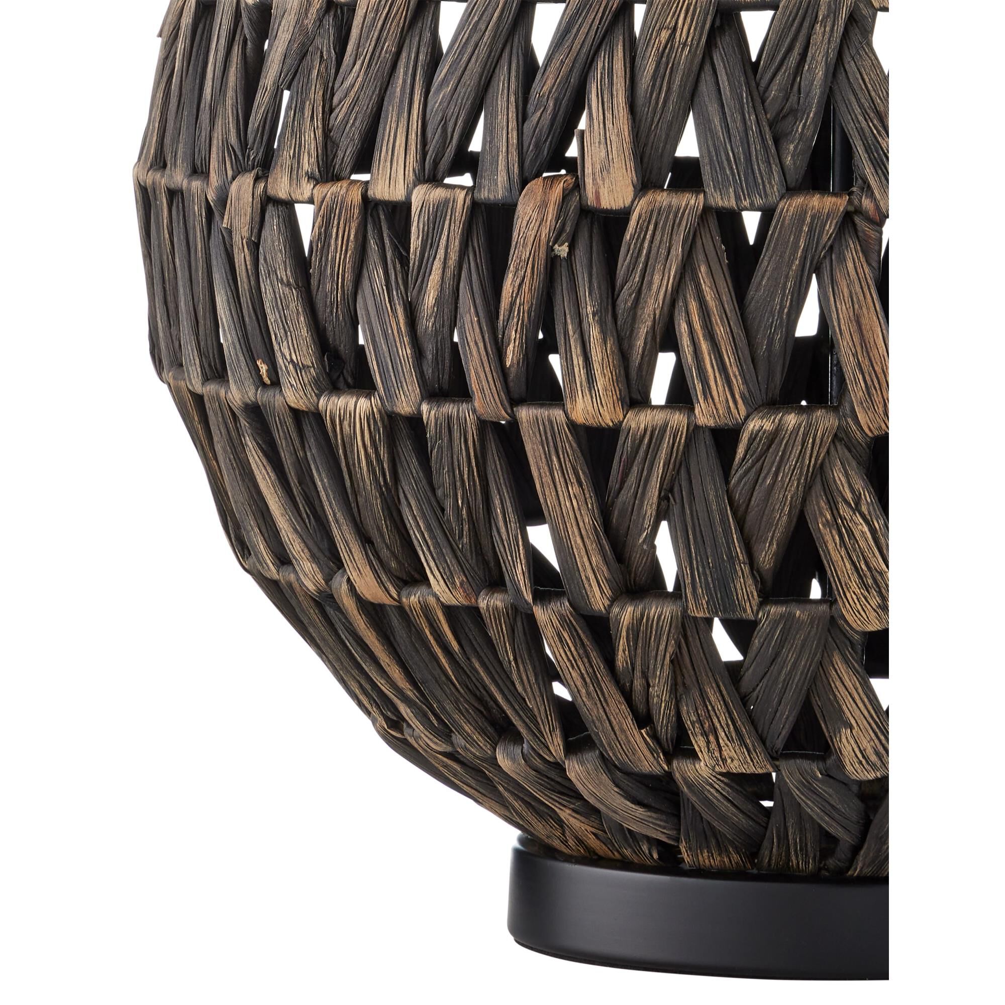 Shown in Black finish and Natural Linen shade