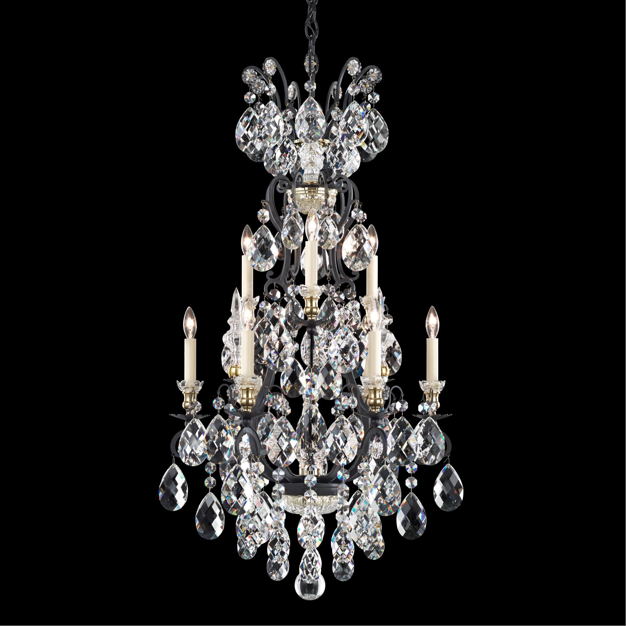 Shown in Black finish and Clear Heritage crystal