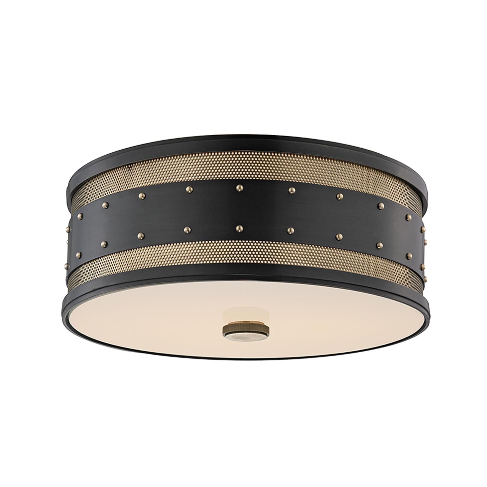 Shown in Aged Old Bronze finish and Frosted Inside-Clear Outside glass