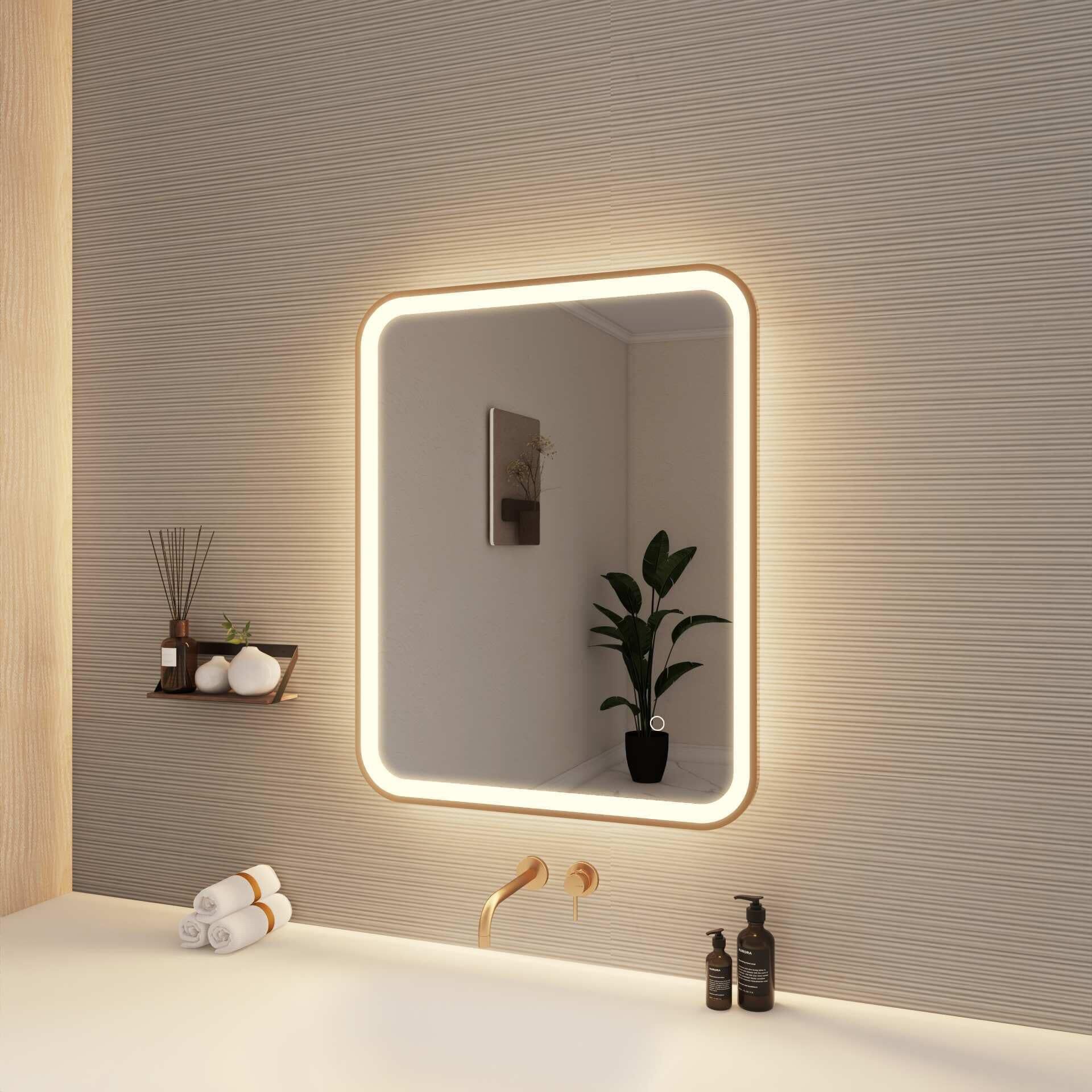 Harmoni 30 Inch Rectangular LED Lighted Mirror by Elegant Decor