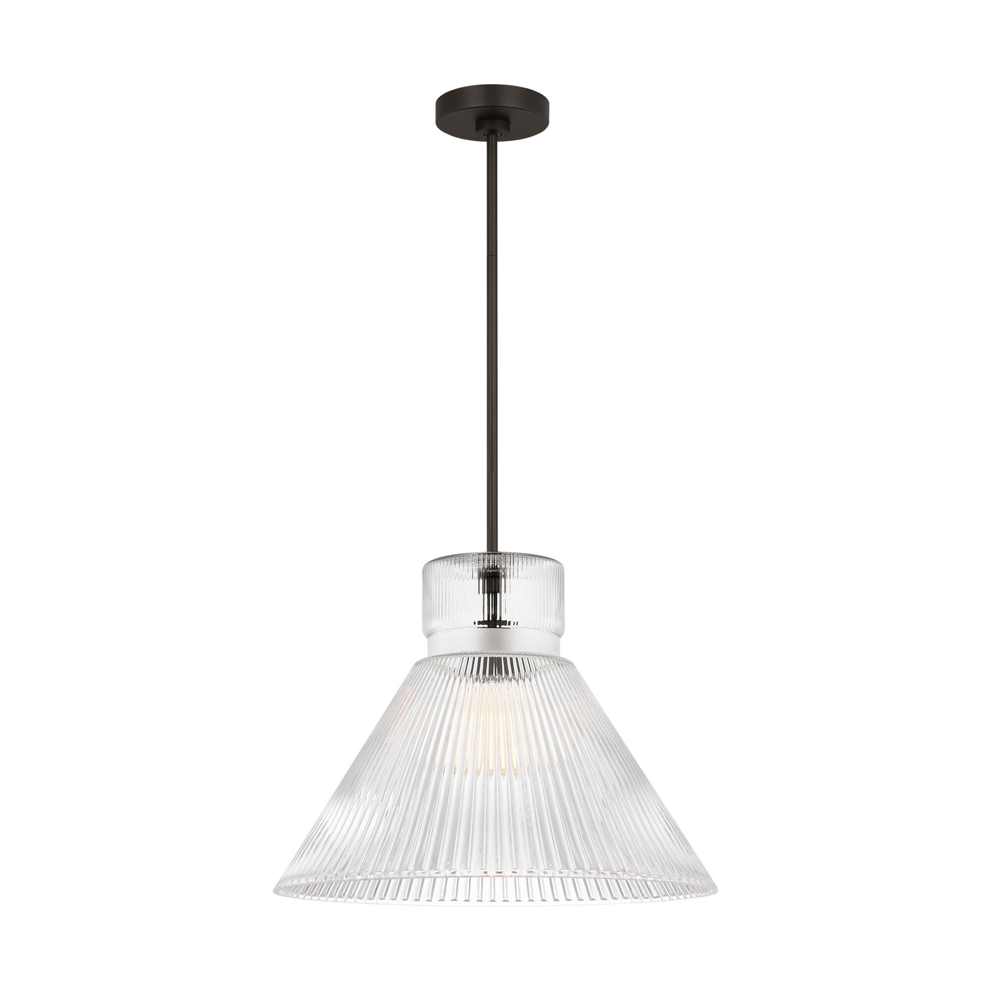 Shown in Midnight Black finish and Clear Ribbed glass