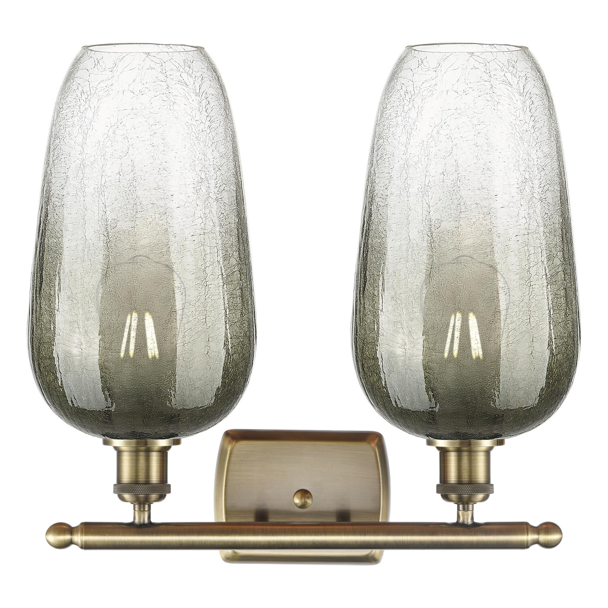 Shown in Antique Brass finish and Slate glass