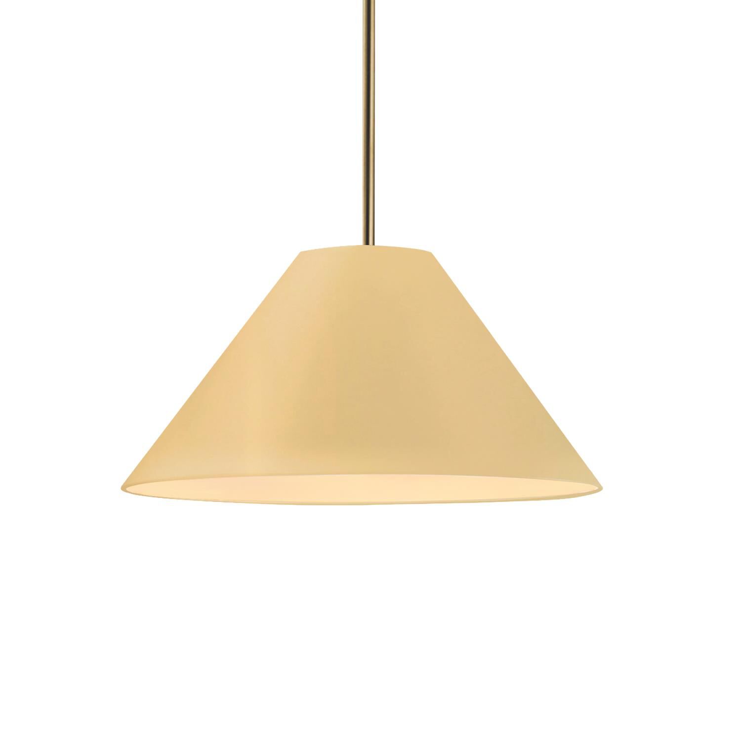 Shown in Antique Brass finish and Muted Yellow shade