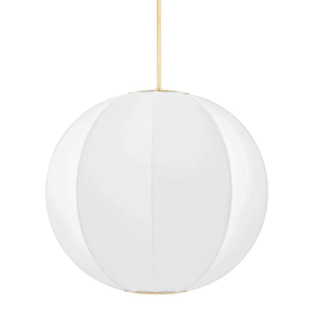 Shown in Aged Brass finish and White shade