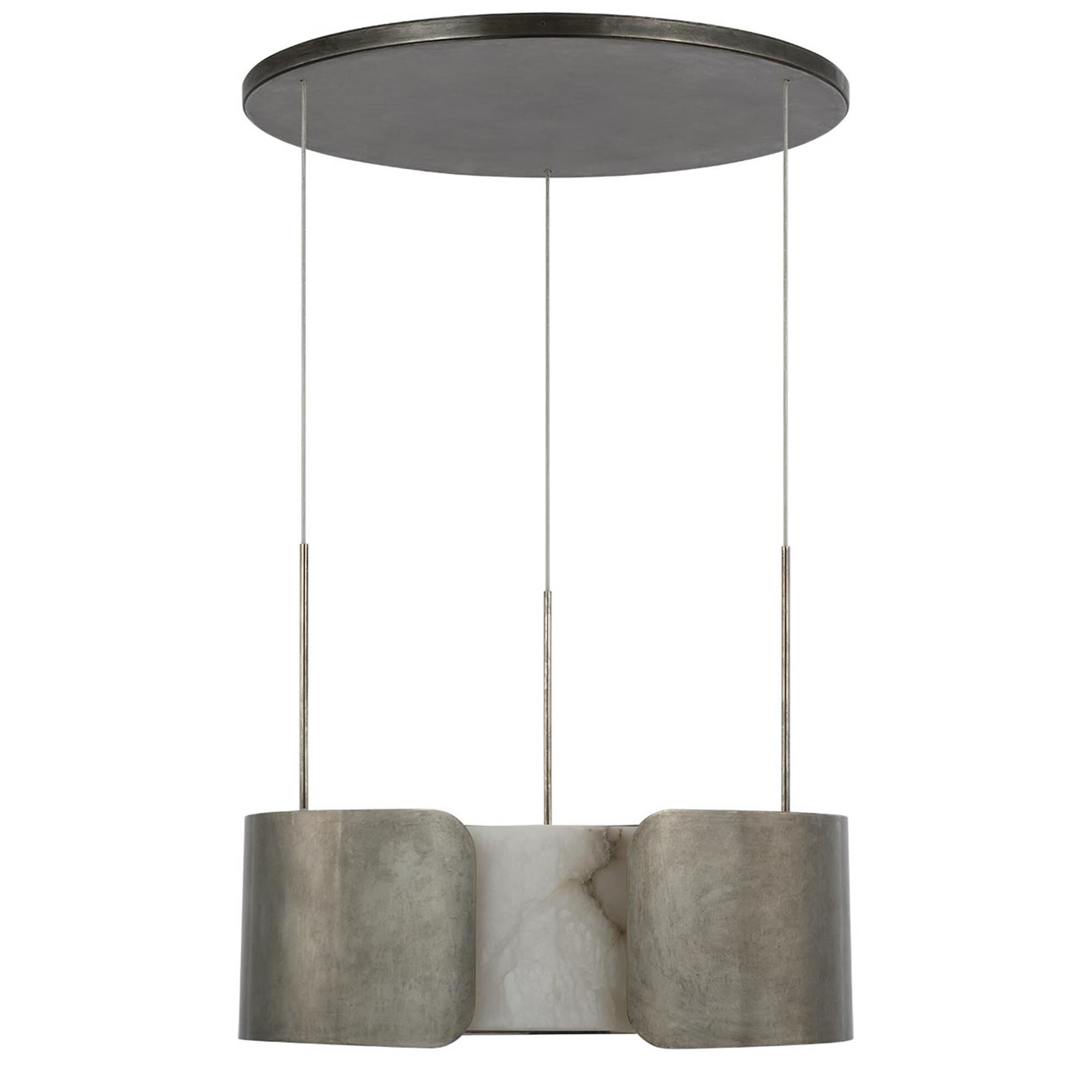 Shown in Mottled Pewter finish and Alabaster shade