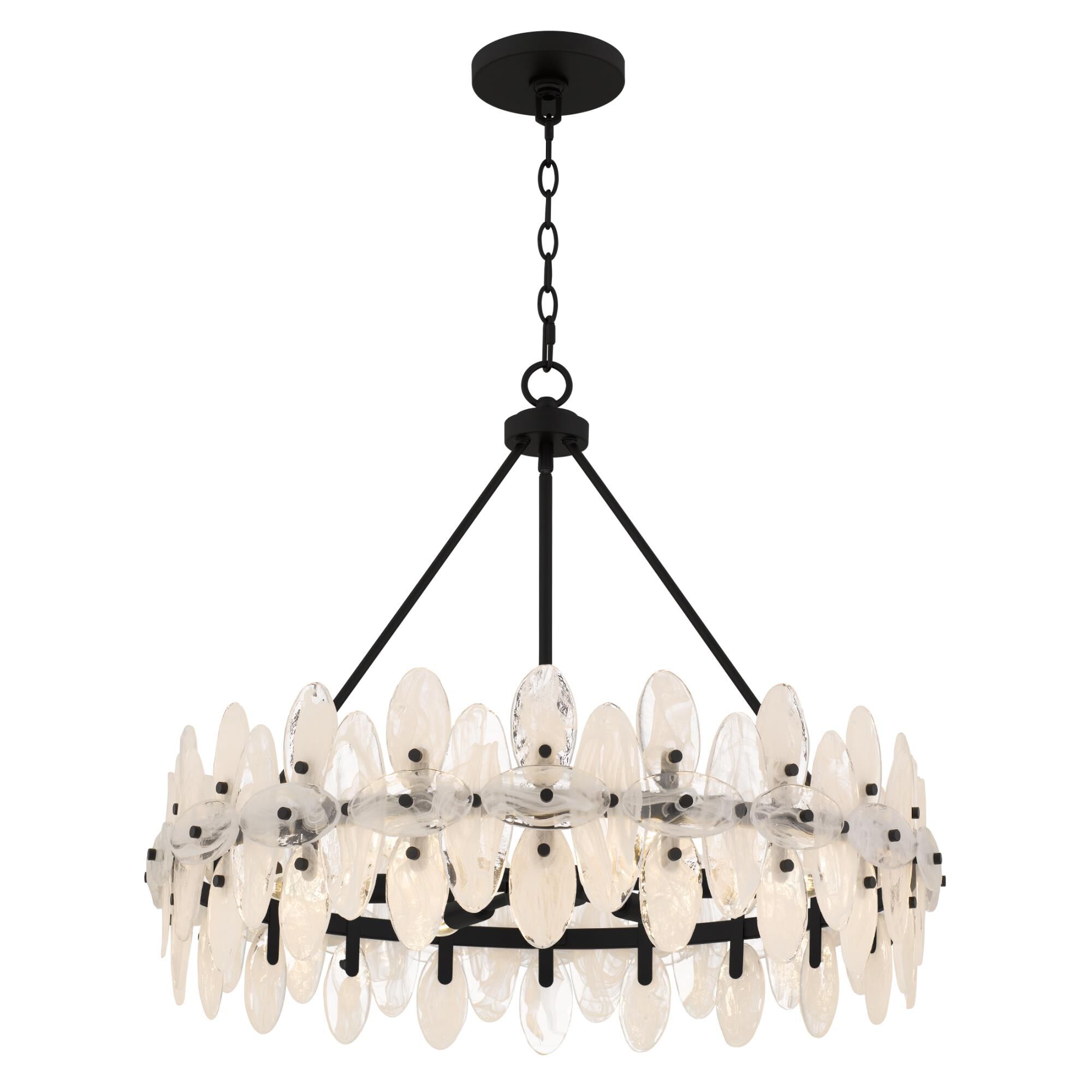 Shown in Matte Black finish and Clear glass