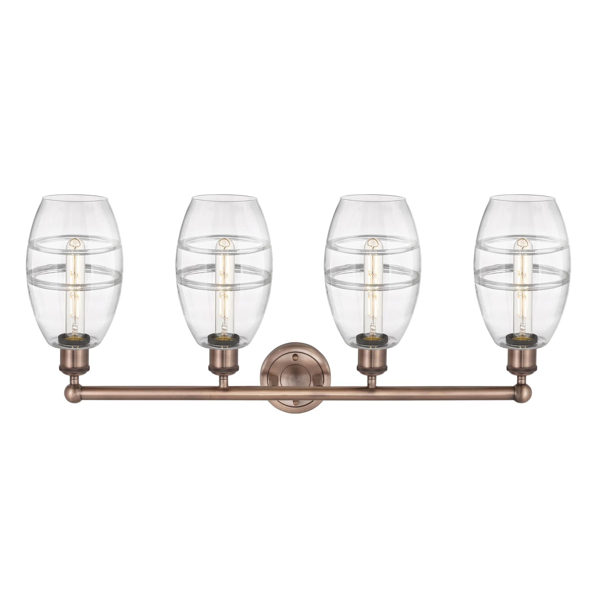 Shown in Antique Copper finish and Clear glass