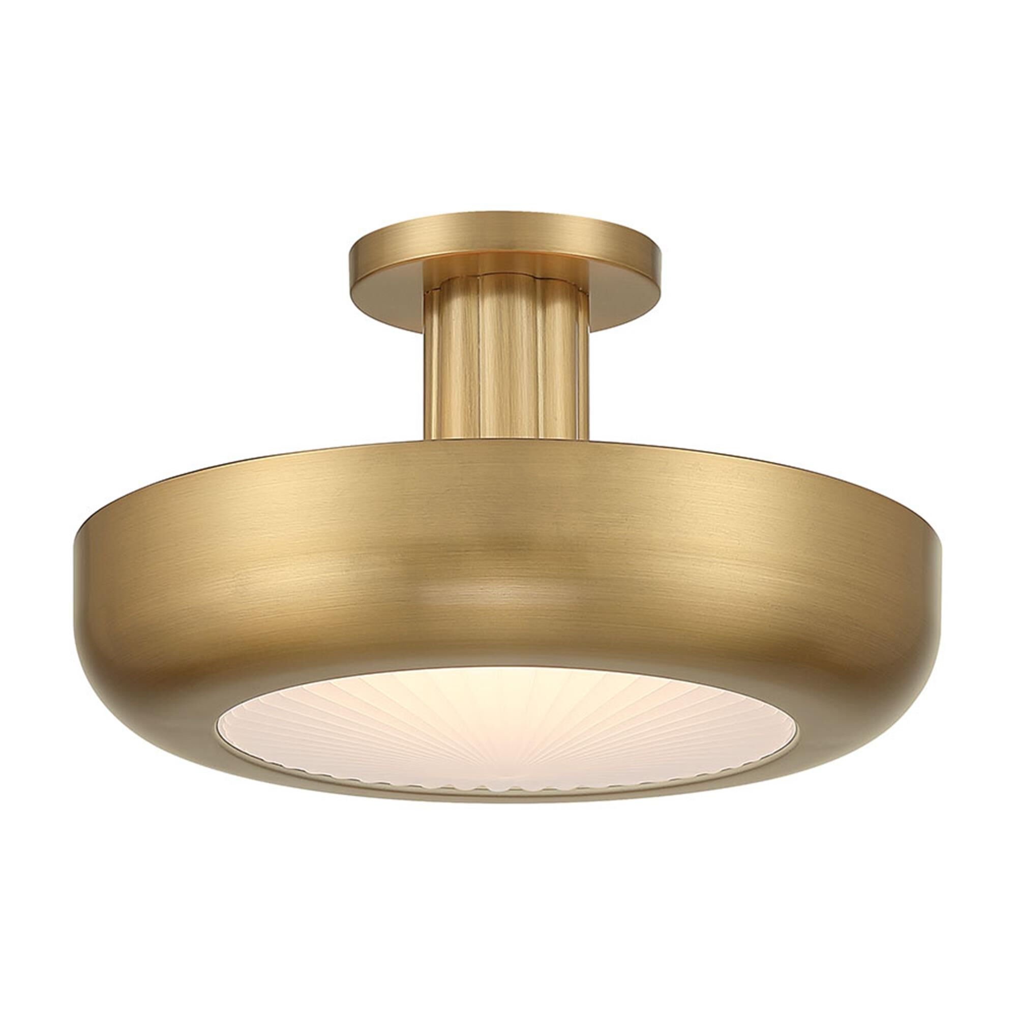 Shown in Antique Brass finish and Etched glass