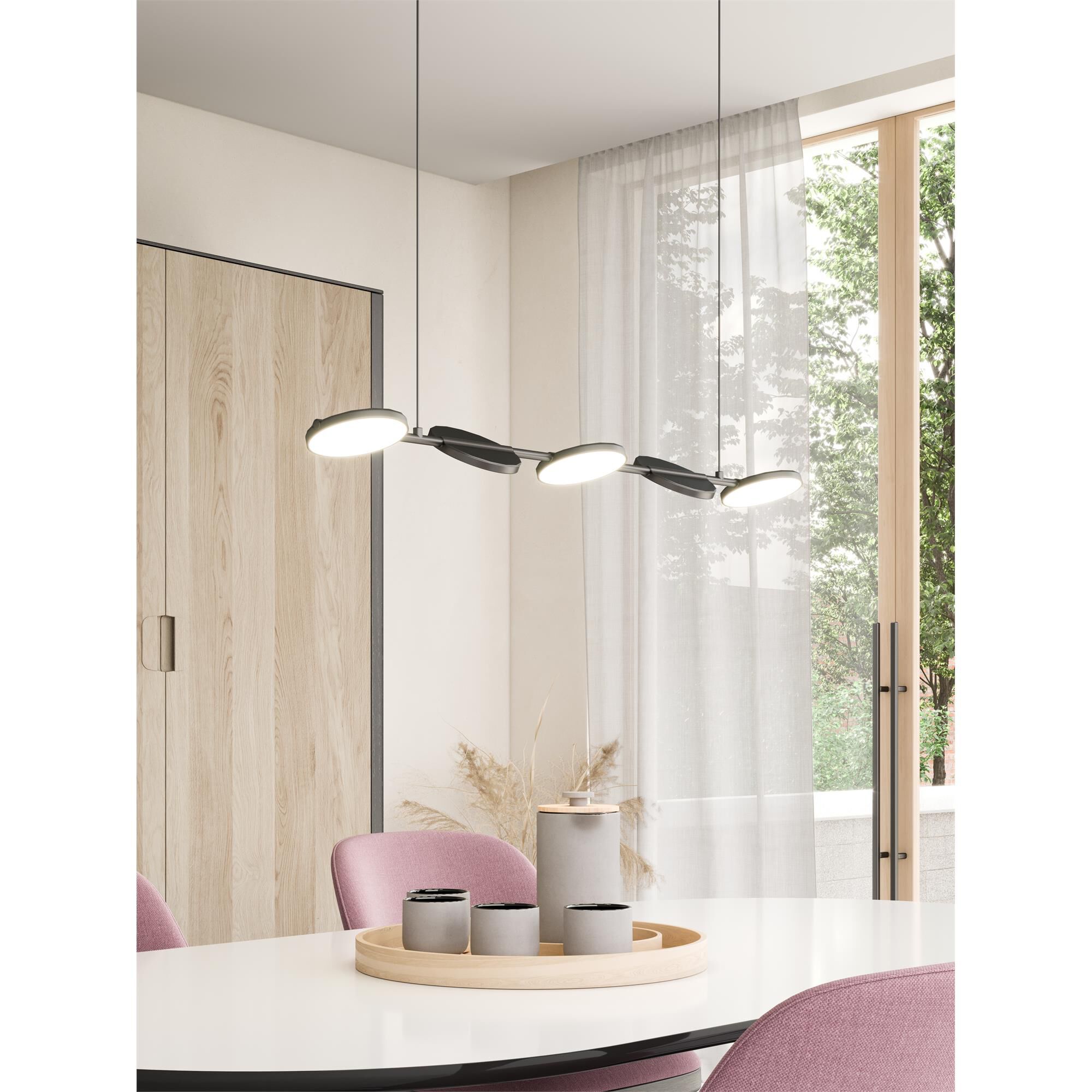 Shown in Black finish and Frosted Acrylic glass