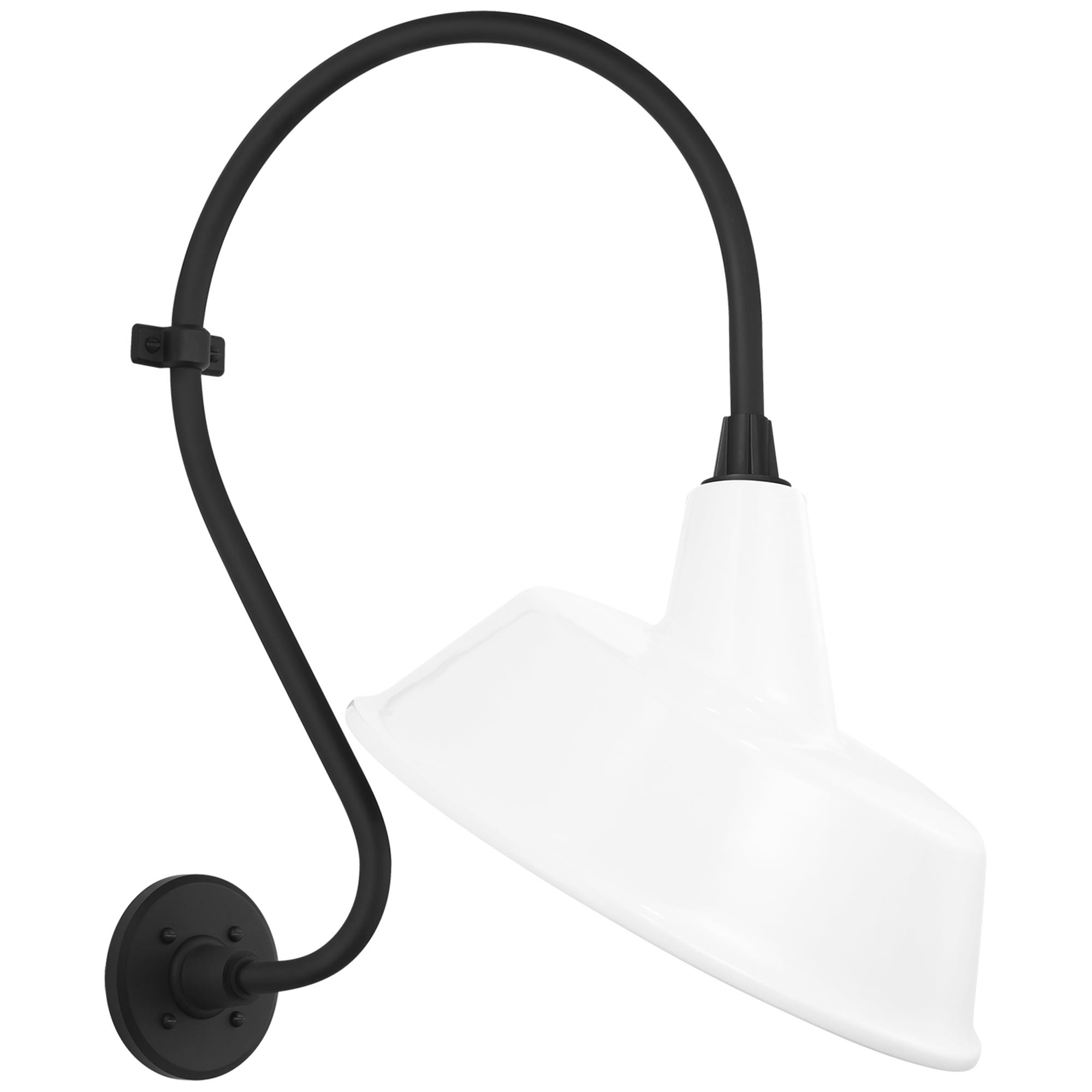 Shown in Matte Black finish and White shade